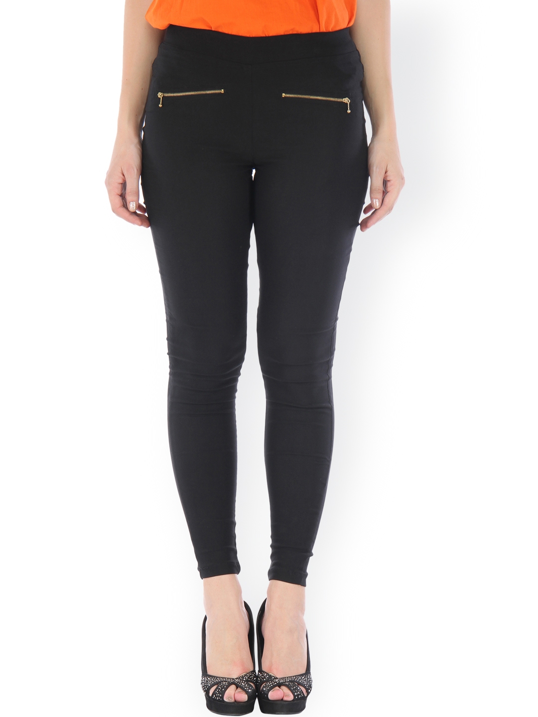 black jeggings myntra