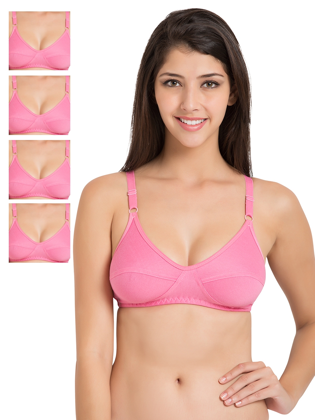 Buy Souminie Pack Of 5 Pink Full Coverage Bras SLY35 - Bra for Women  1364641