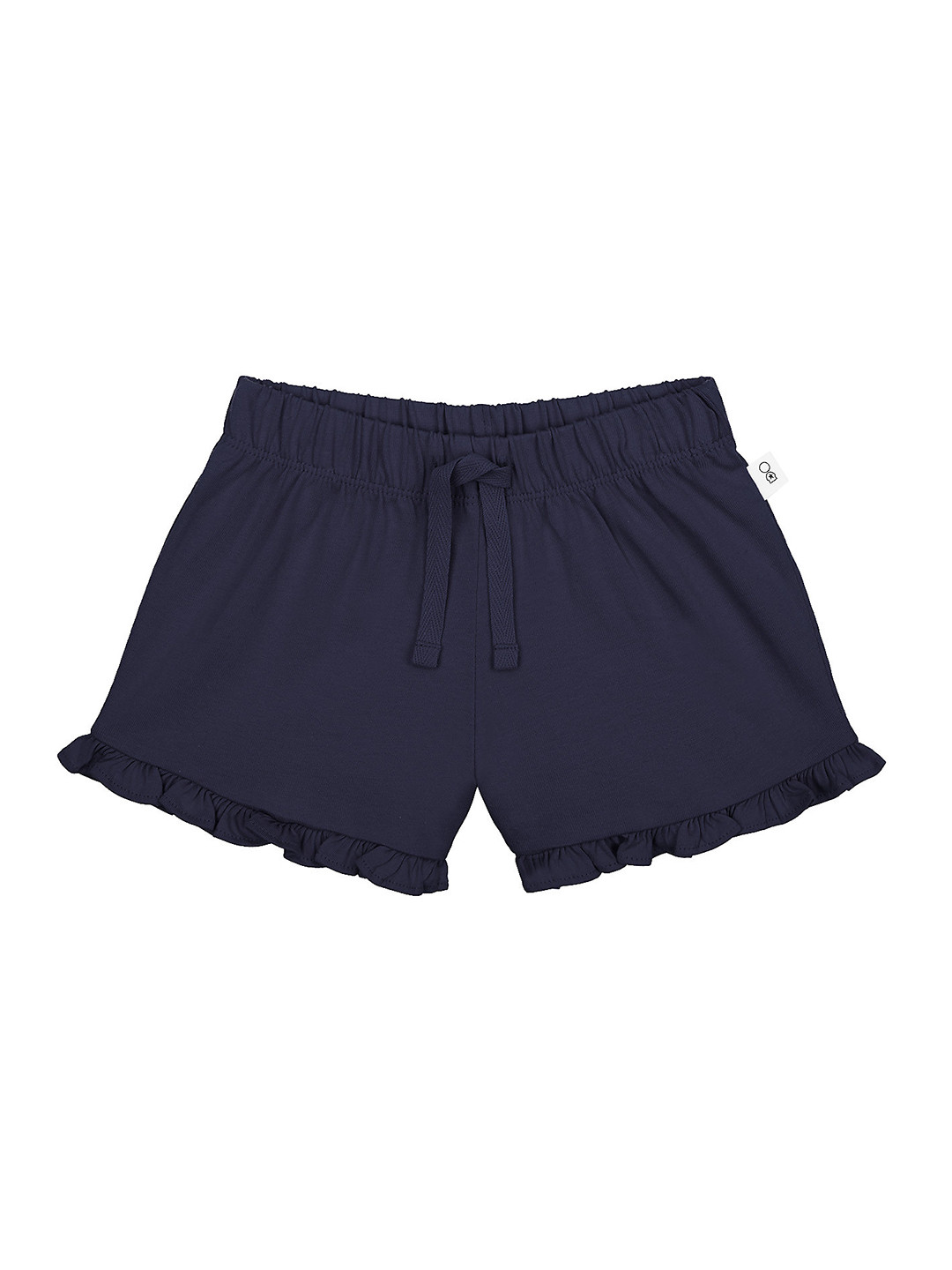 mothercare Infant Girl Navy Blue Solid Regular Fit Pure Cotton Ruffle Hem Shorts