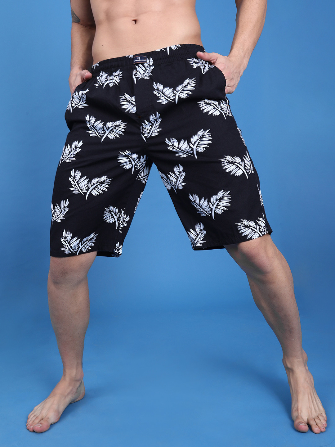 The Indian Garage Co Men Black Printed Pure Cotton Boxers 1120-BXR10-10