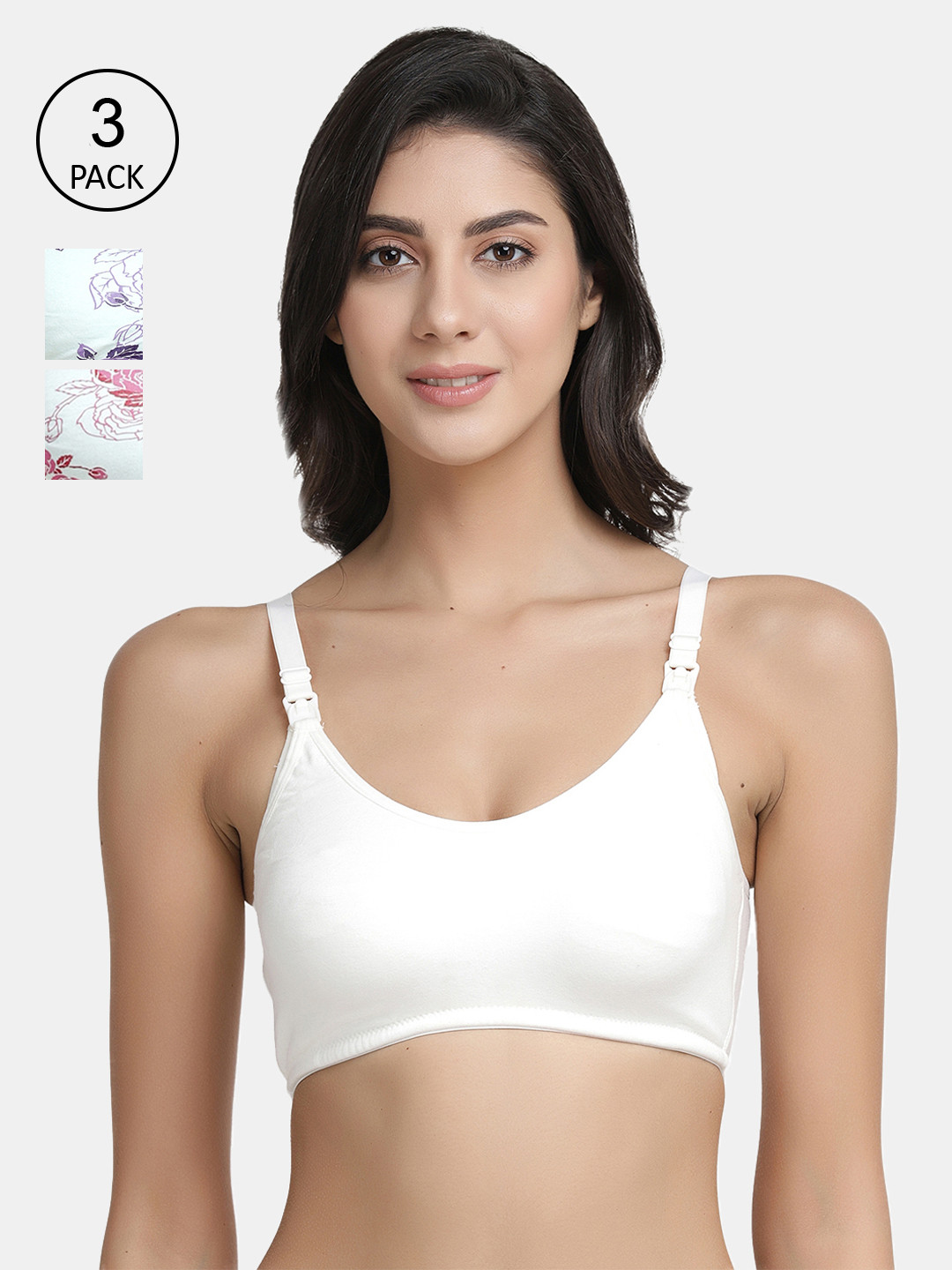 Inner Sense Purple & Blue Solid Non-Wired Non Padded Maternity Sustainable Bra IMB004C_4D_4F