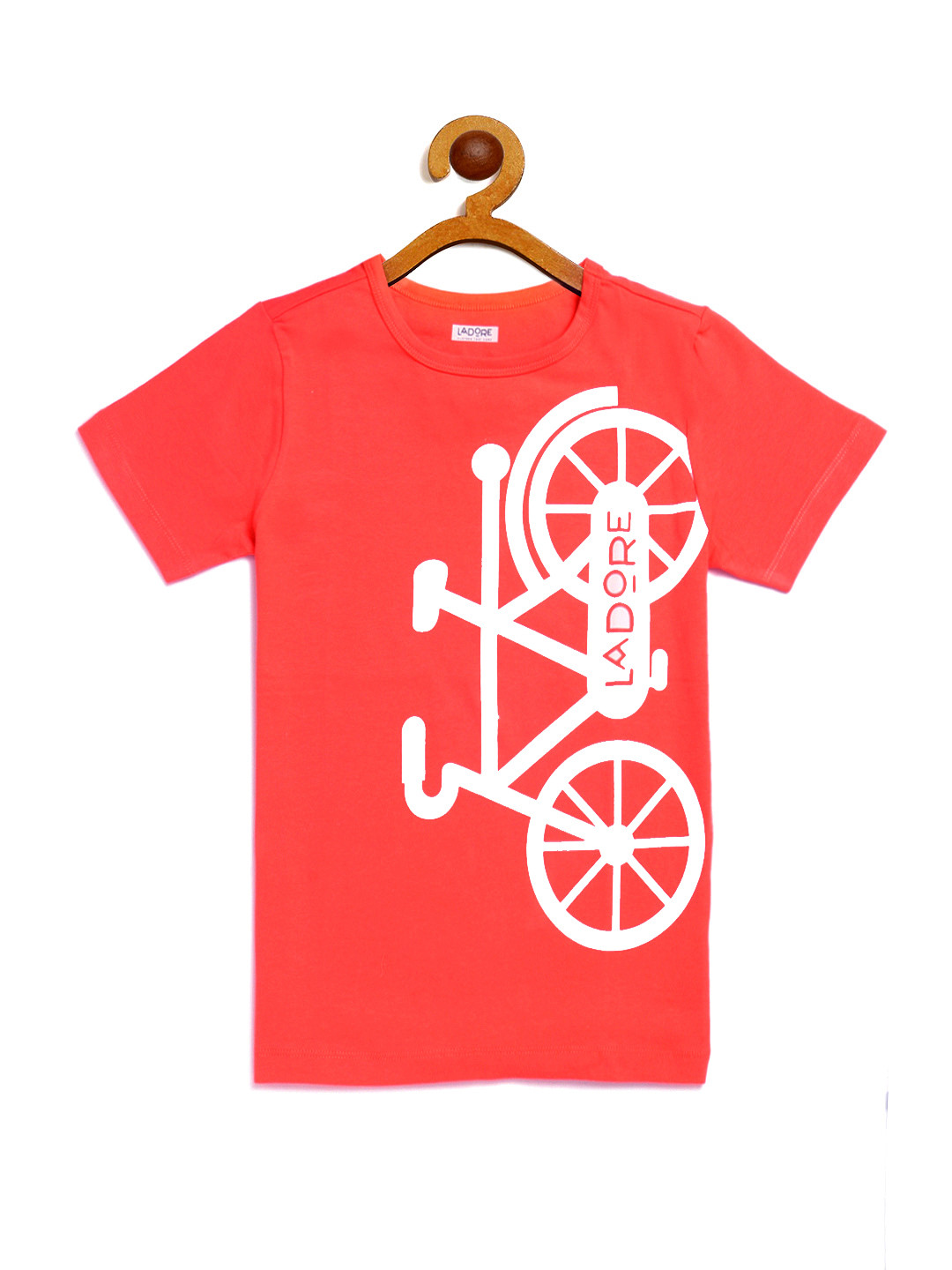 LAdore Unisex Kids Coral Printed Round Neck T-shirt