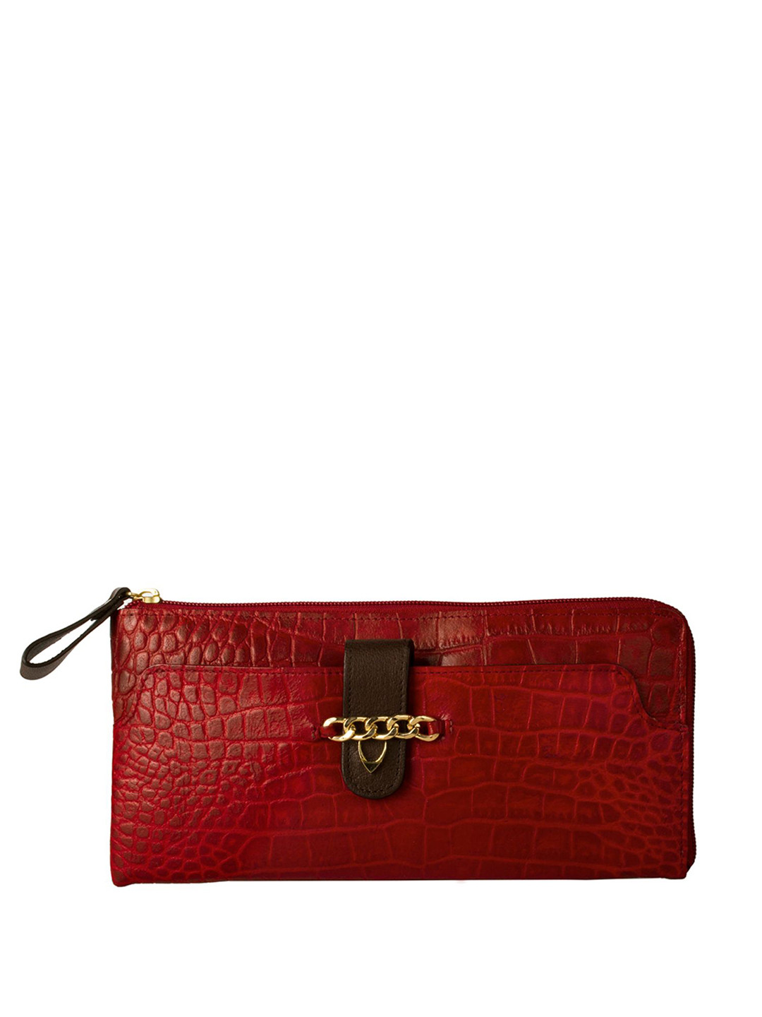 Hidesign Women Red Textured ATRIA W2 Leather Zip Around Wallet