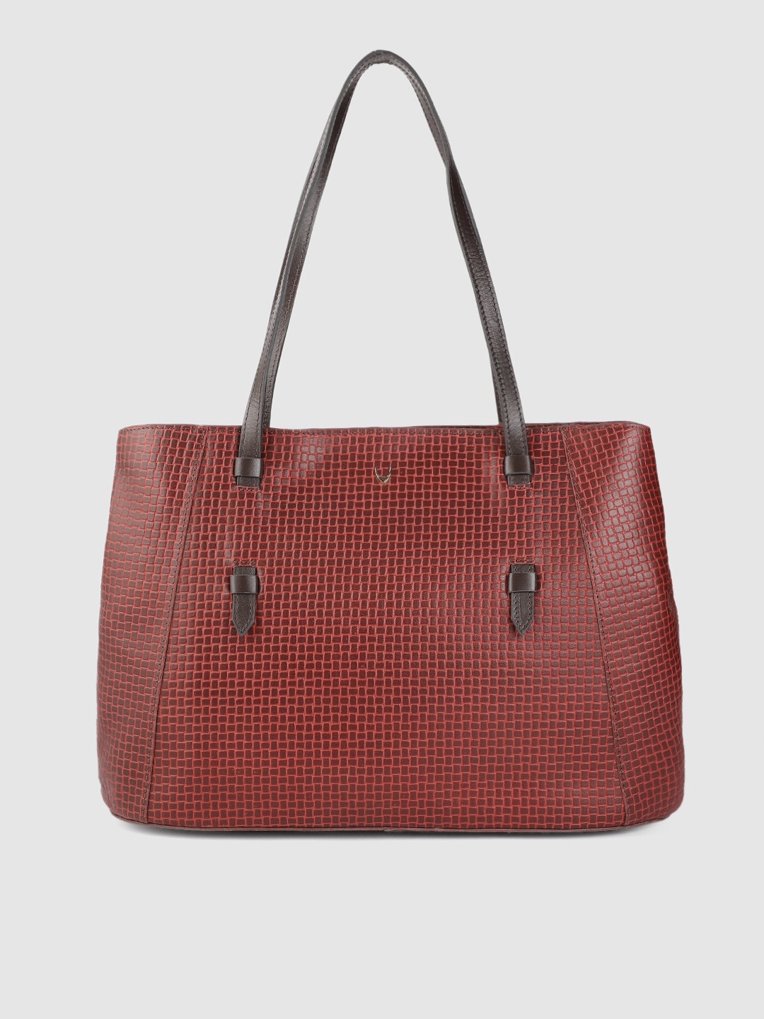 Hidesign Red Textured Leather Shoulder Bag