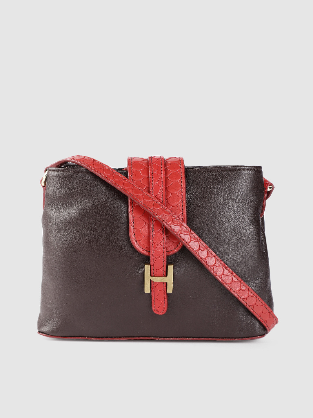 Hidesign Brown Solid SILVIA 03 Leather Sling Bag