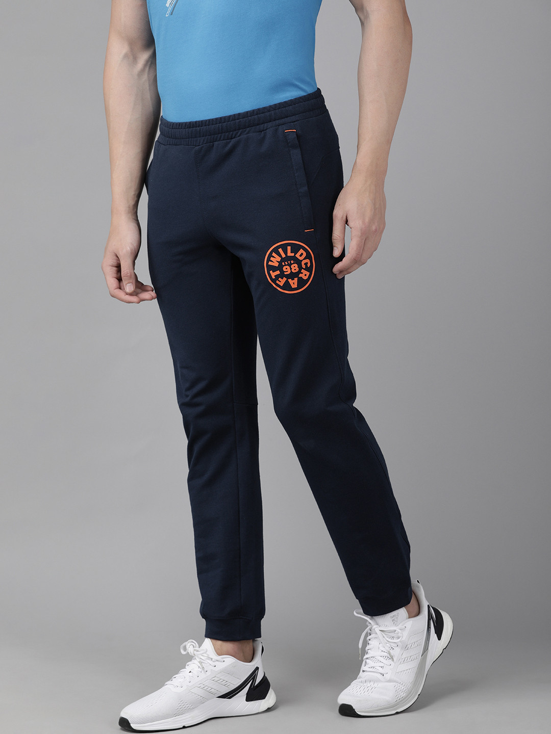 Wildcraft Men Navy Blue Solid Straight Fit Off-Active 3 Track Pants