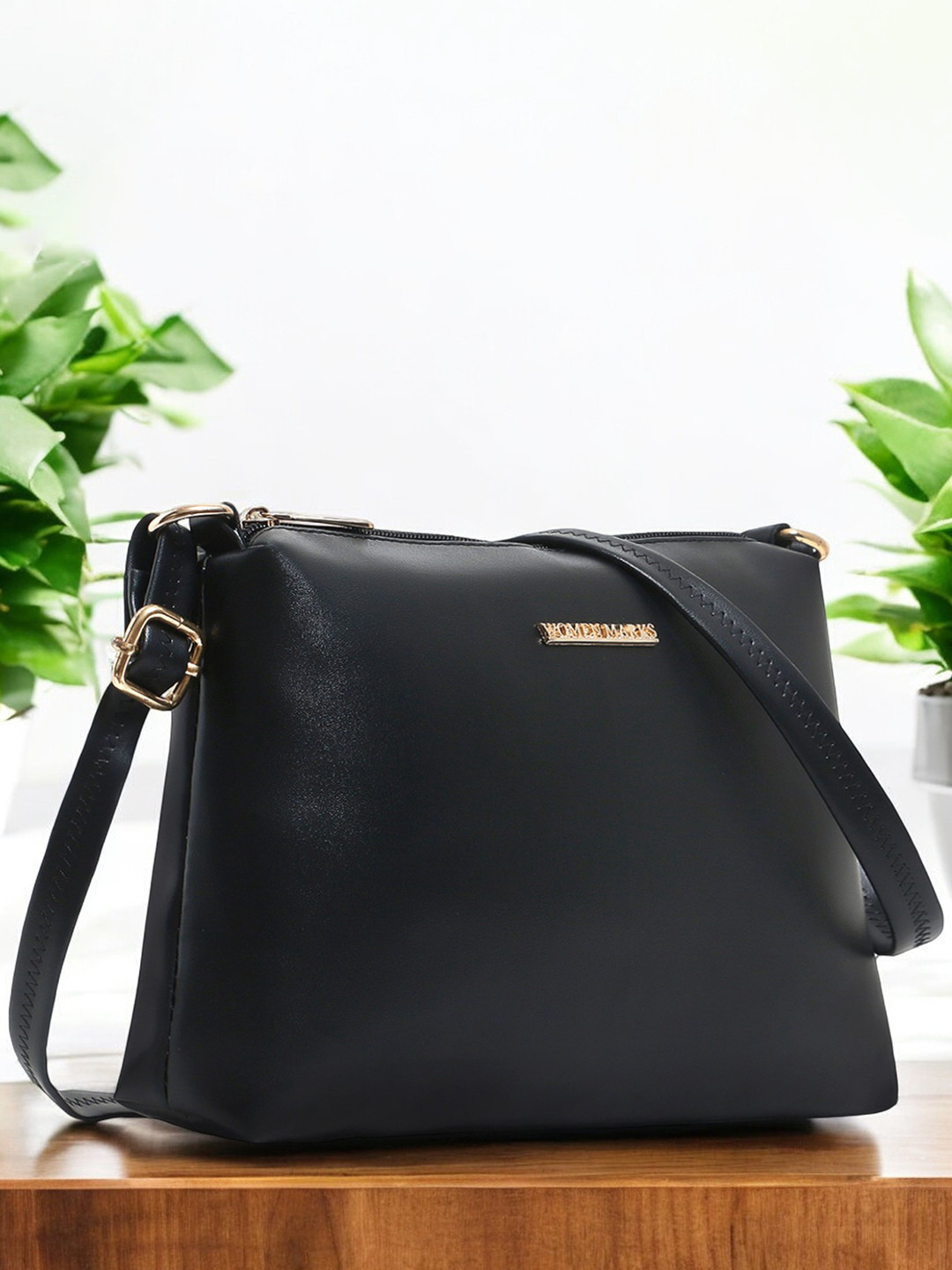 WOMEN MARKS Black Solid Sling Bag