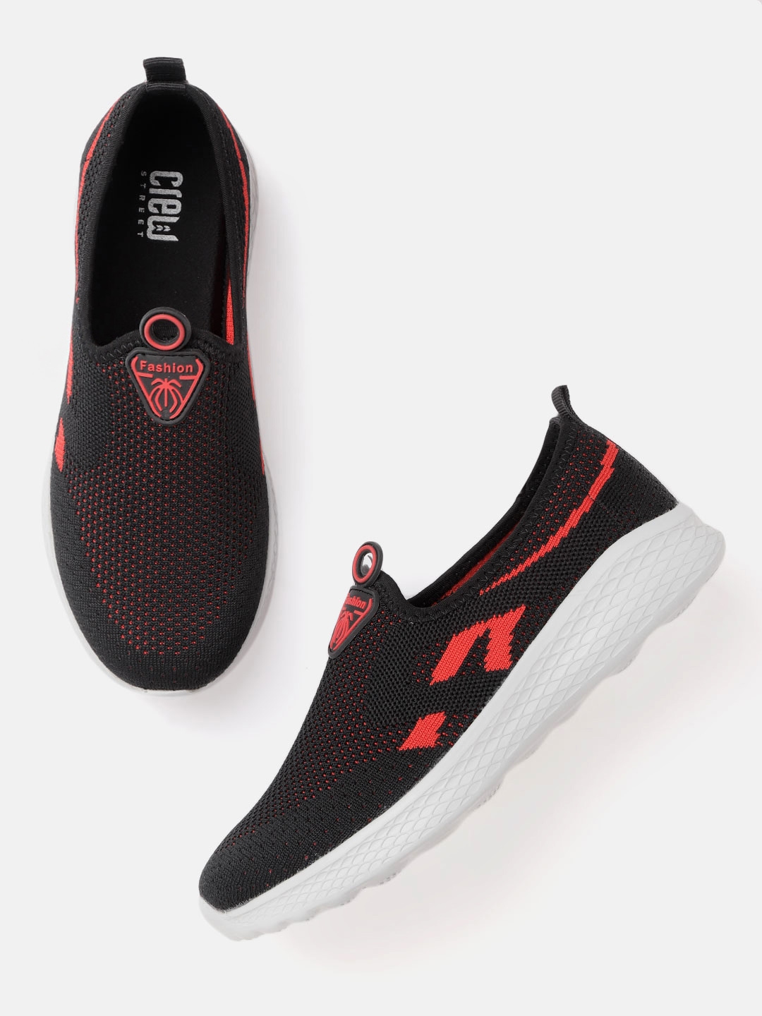 Buy Crew STREET Women Black Red Woven Design Walking Shoes Sports Shoes for Women 13691896 Myntra