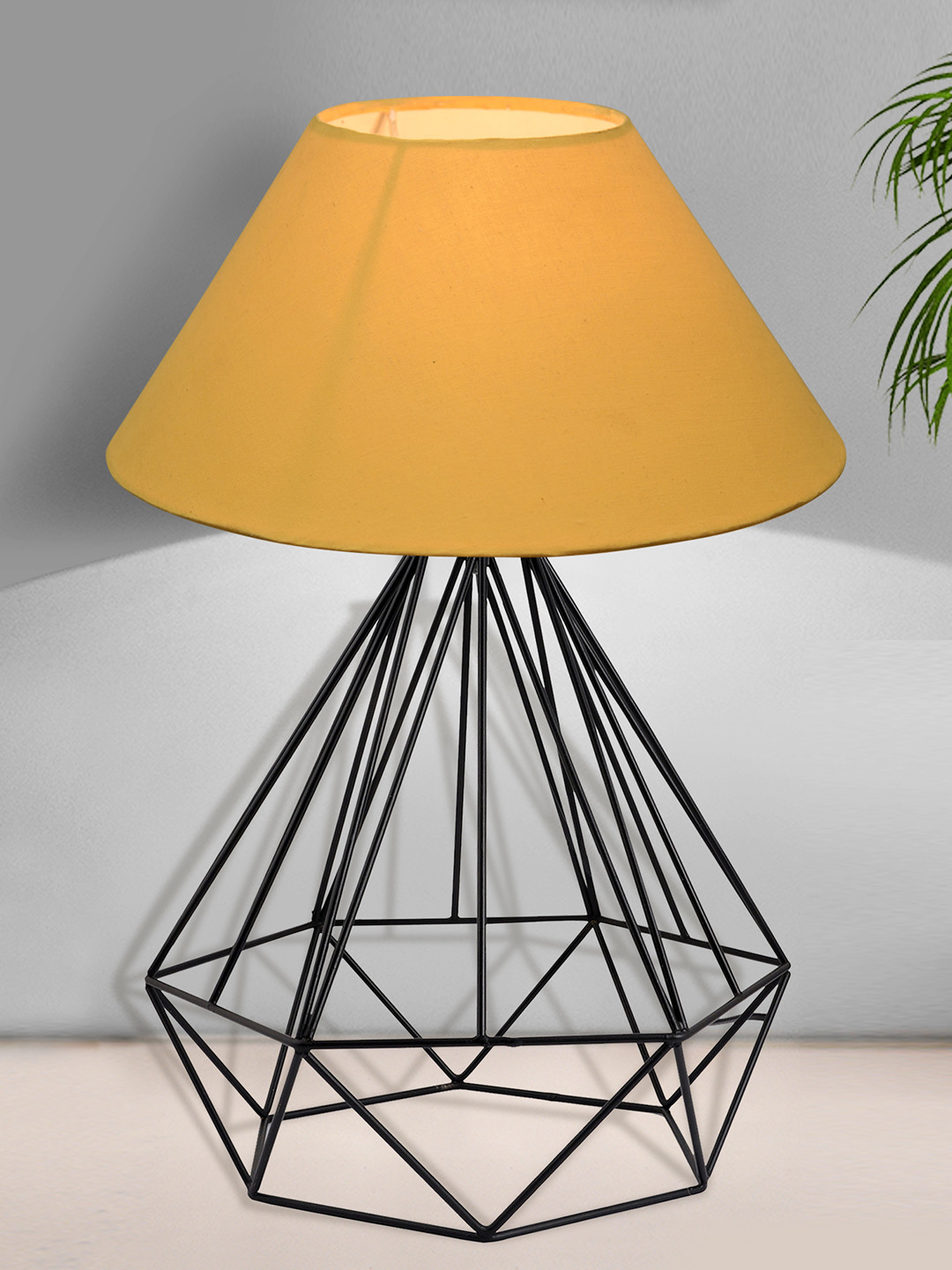 Homesake Black & Yellow Solid Classic Country Table Lamp with Shade