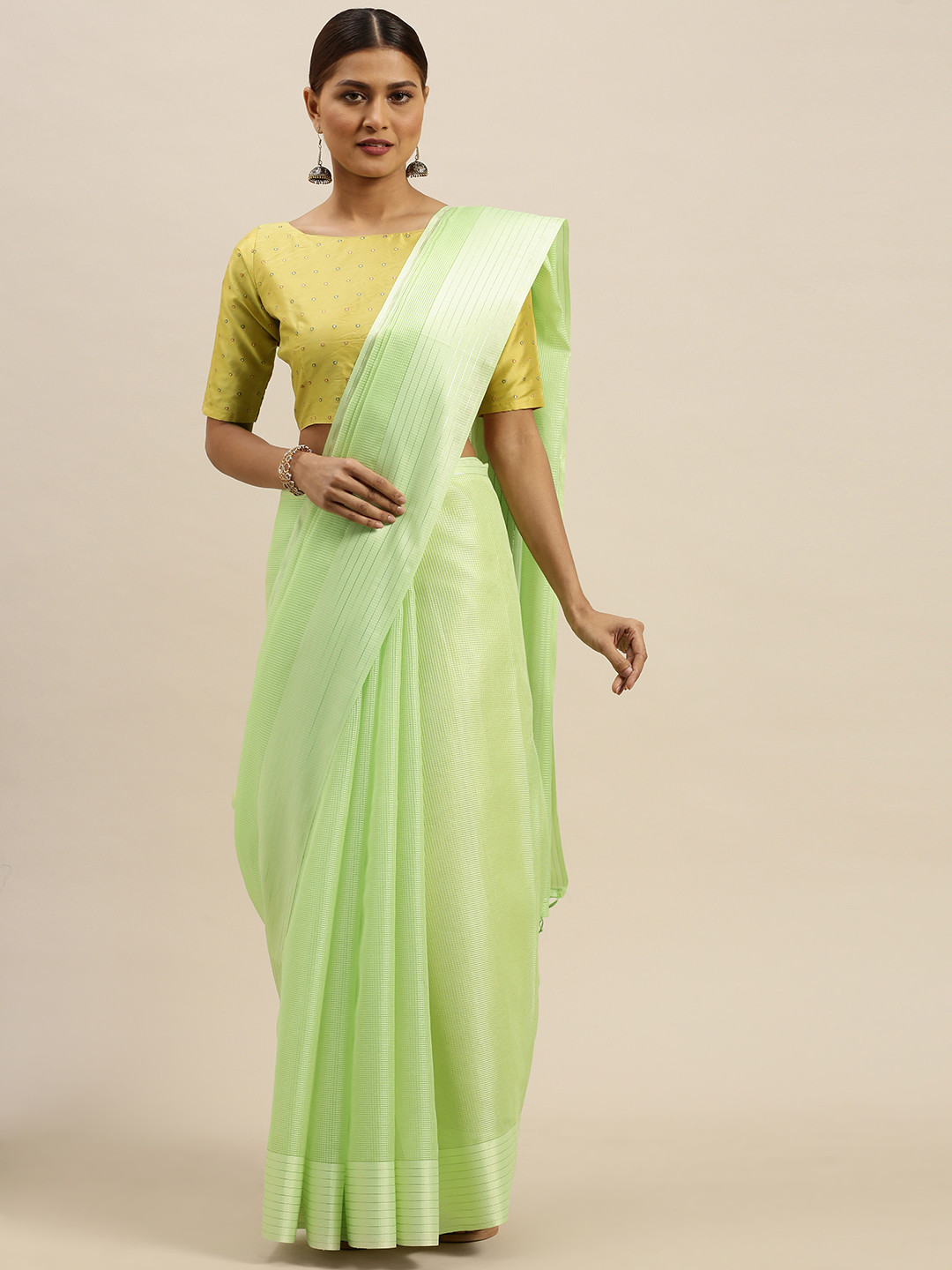Saree mall Green Self Design Saree