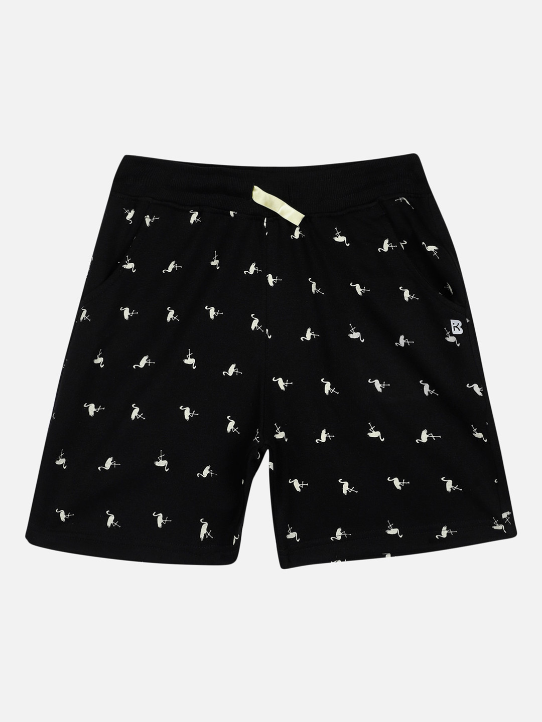 PROTEENS Girls Black Printed Slim Fit Antiviral & Antibacterial Protection Regular Shorts