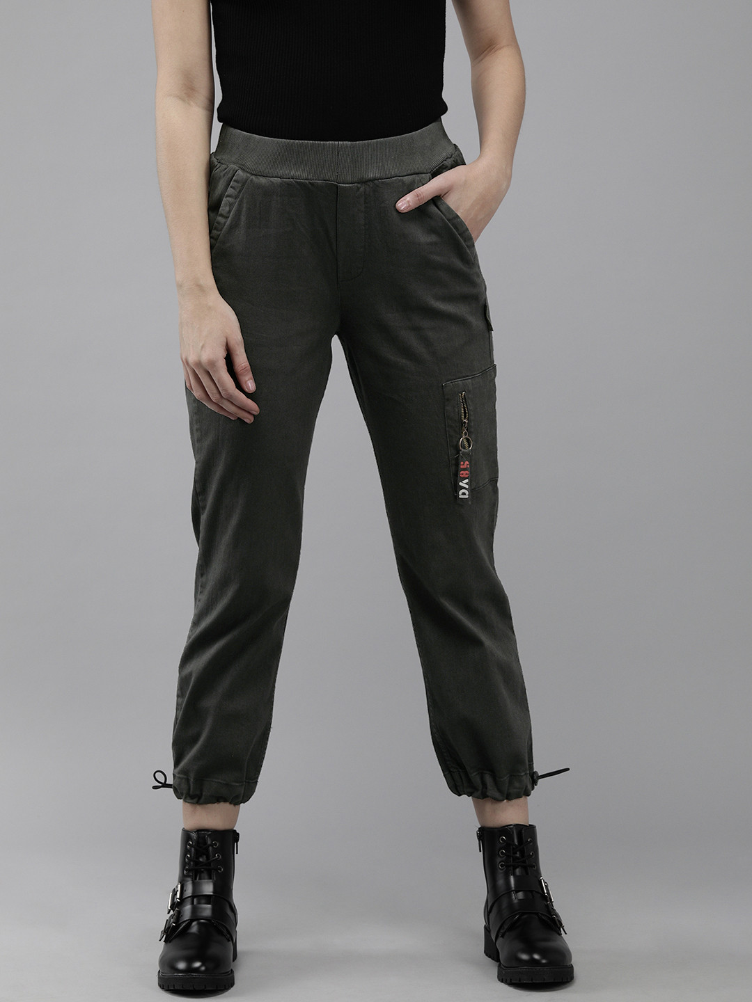 Roadster X DISCOVERY ADVENTURES Women Charcoal Grey Utility Jogger