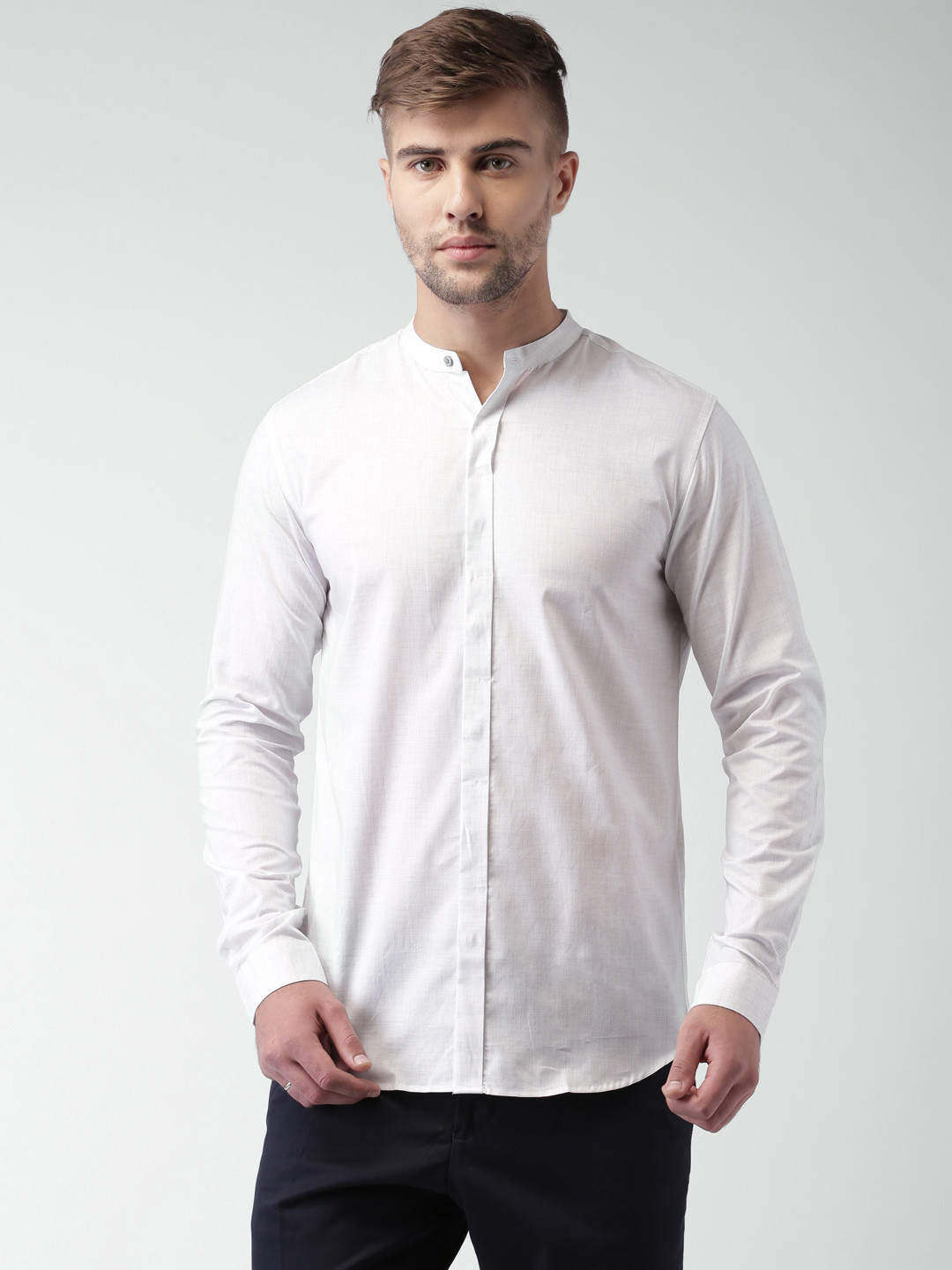 Buy SELECTED Homme Identity Off White Slim Fit Smart Casual Shirt - Shirts  for Men 1373451 | Myntra