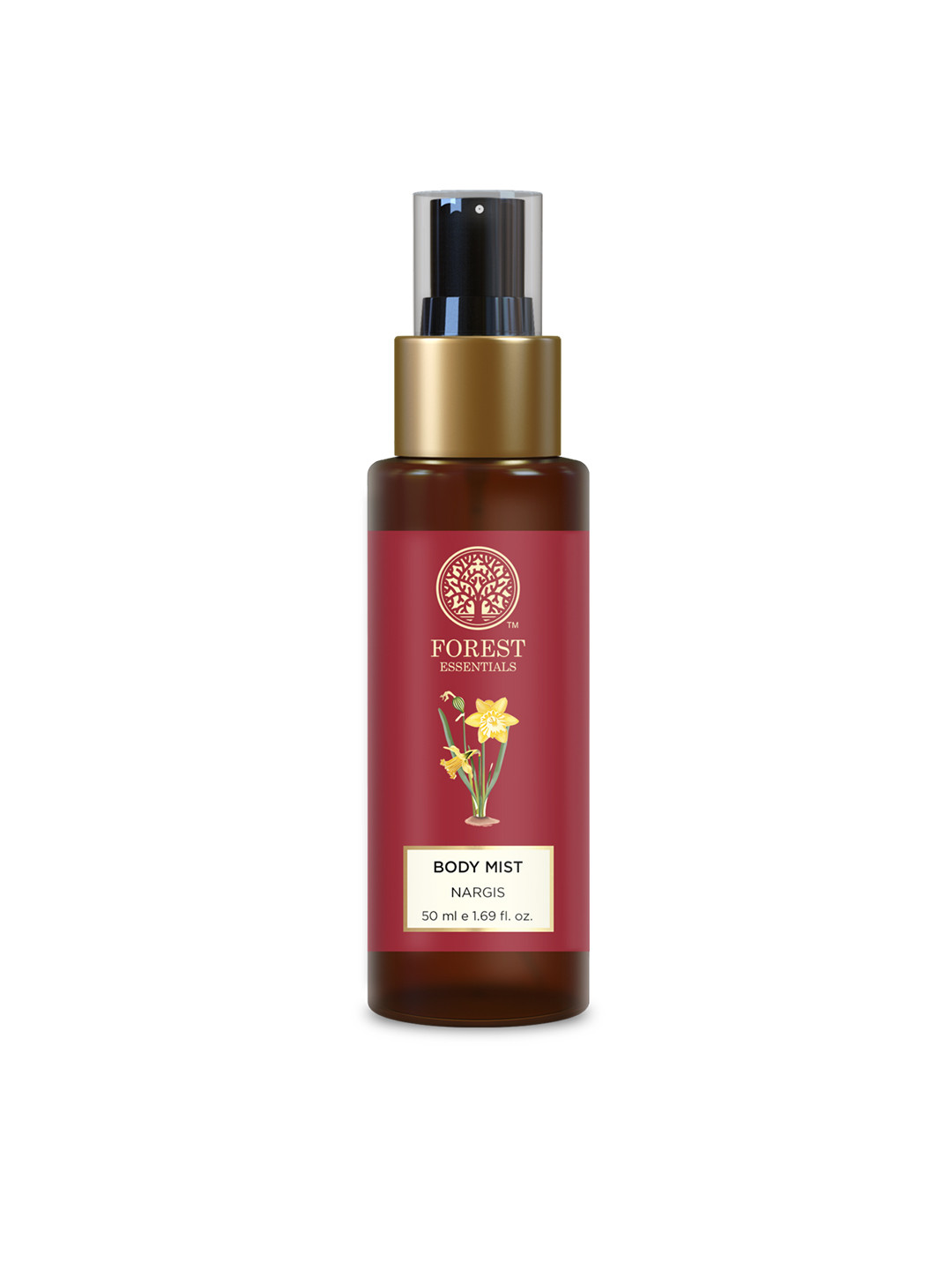 Forest Essentials Travel Size Hydrating Body Mist Spray Nargis with Floral Fragrance- 50ml