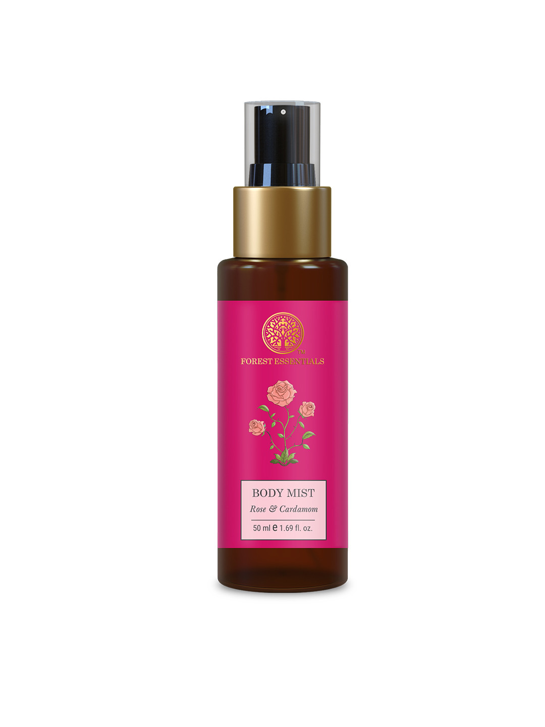 Forest Essentials Rose & Cardamom Body Mist with Floral & Oriental Fragrance - 50ml