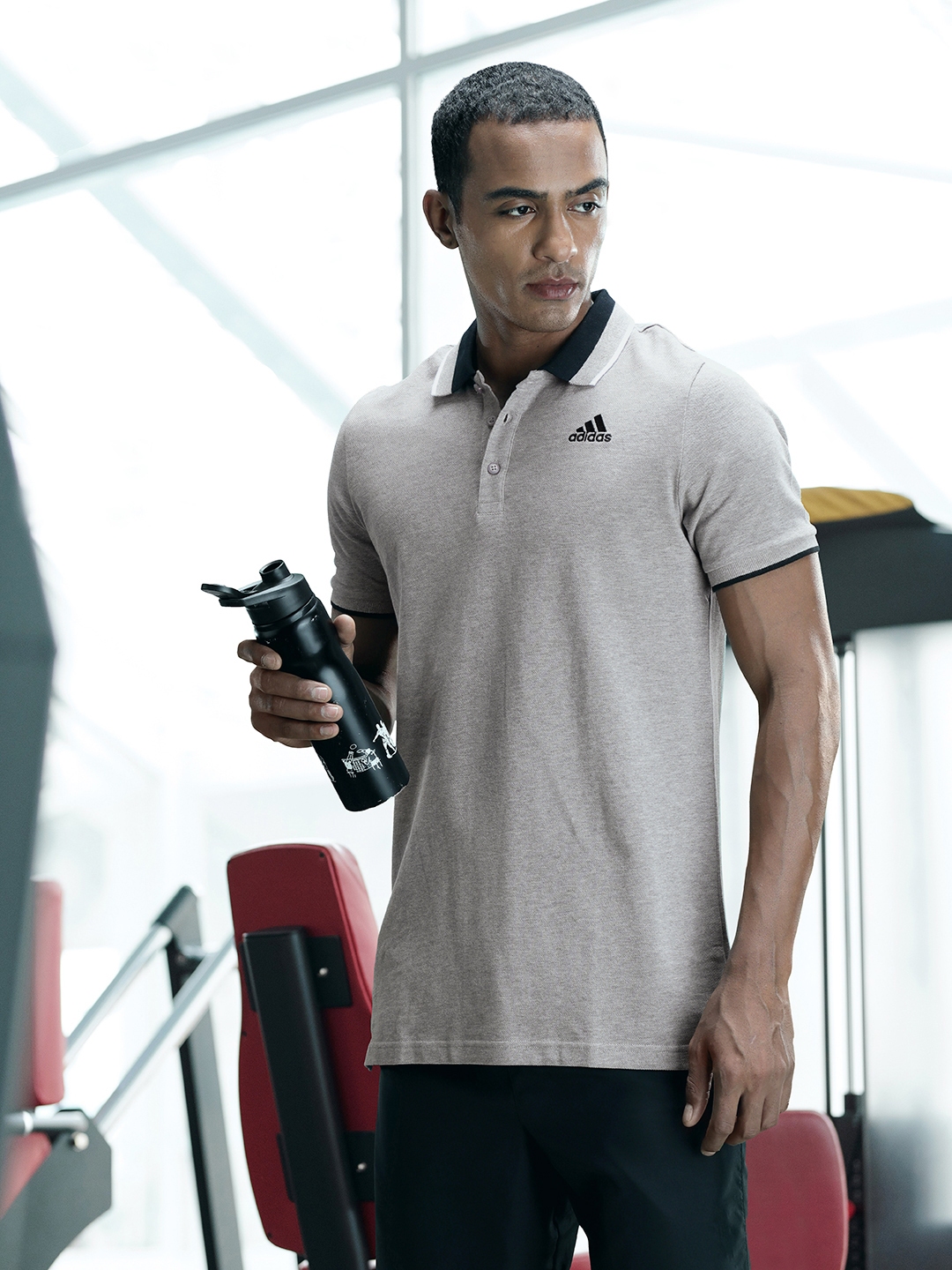 Buy ADIDAS Men Grey Solid ESS Core Polo Pure Cotton Training Pure Cotton T shirt Tshirts for Men 13743052 Myntra
