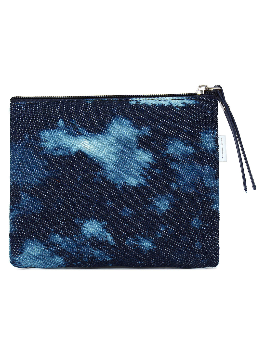 Spice Art Women Blue Printed Denim Coin Pouch
