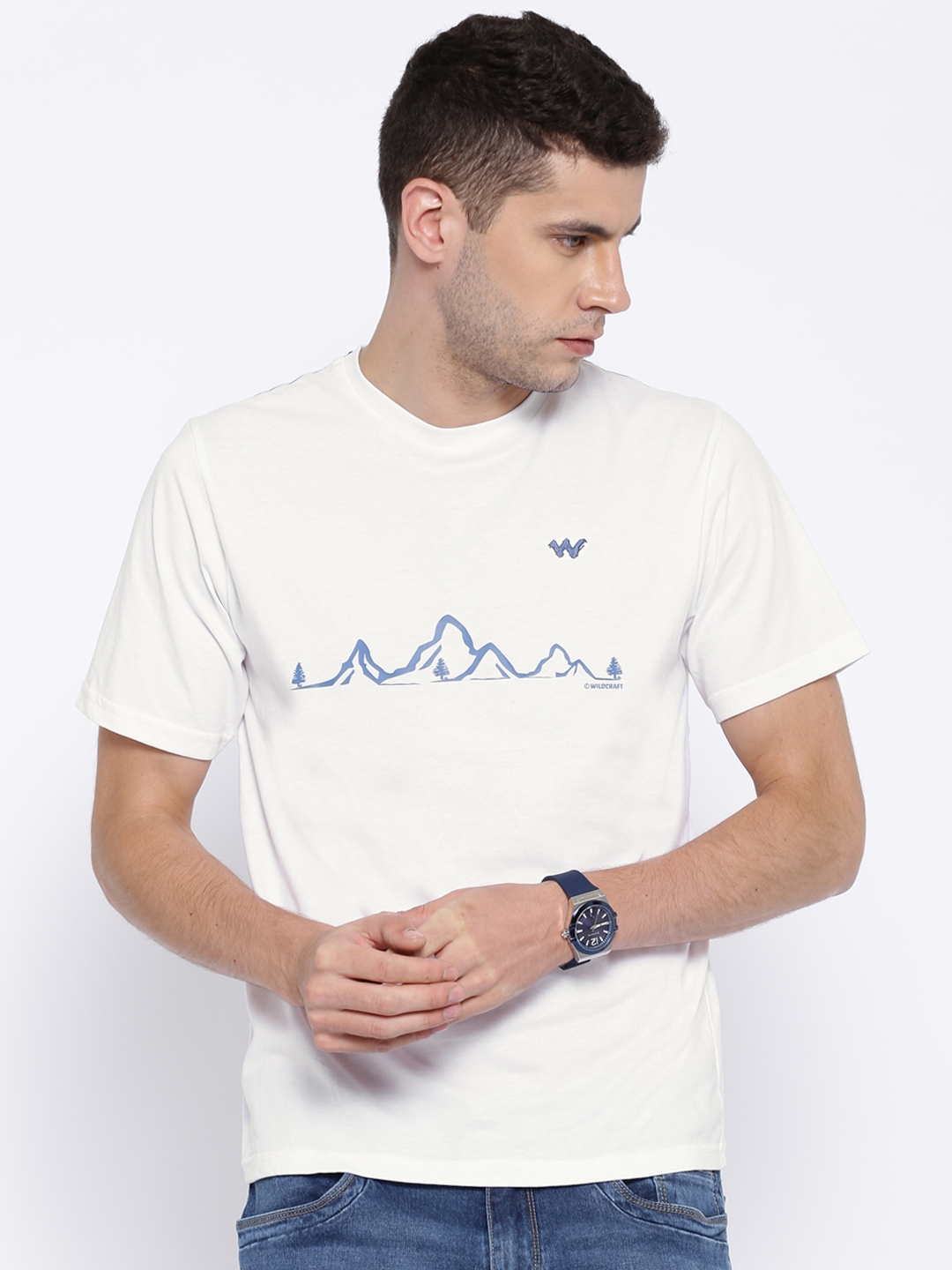 Mildstyles Men's Simple Outdoor Mountain Printed Short-sleeved T-Shirt