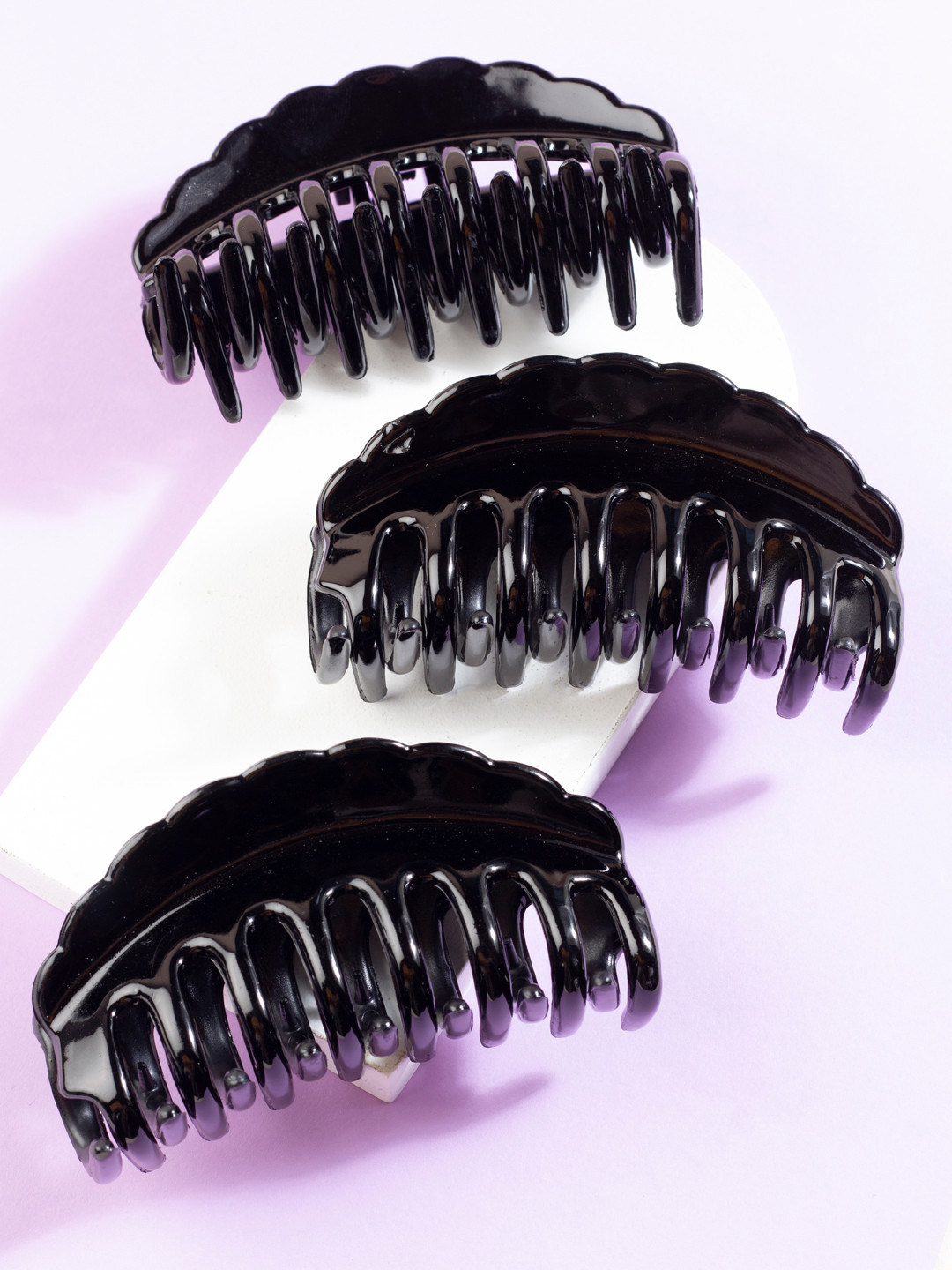 AccessHer Set Of 3 Black Claw Clip