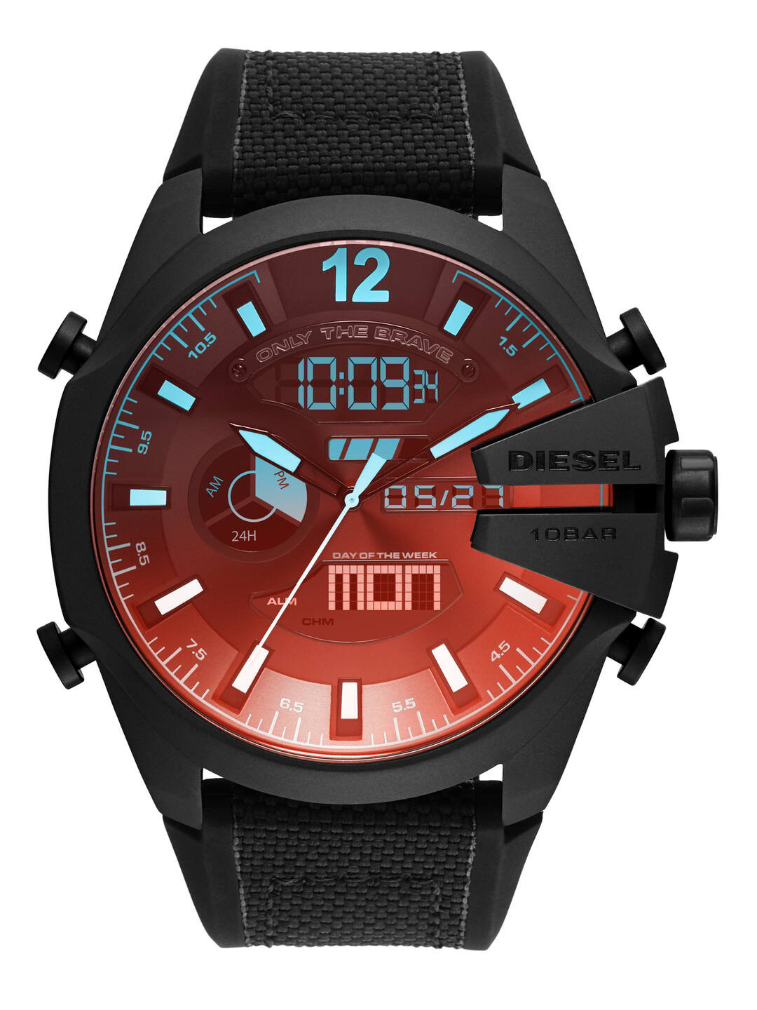 DIESEL Men Black Mega Chief Analogue and Digital Watch DZ4548