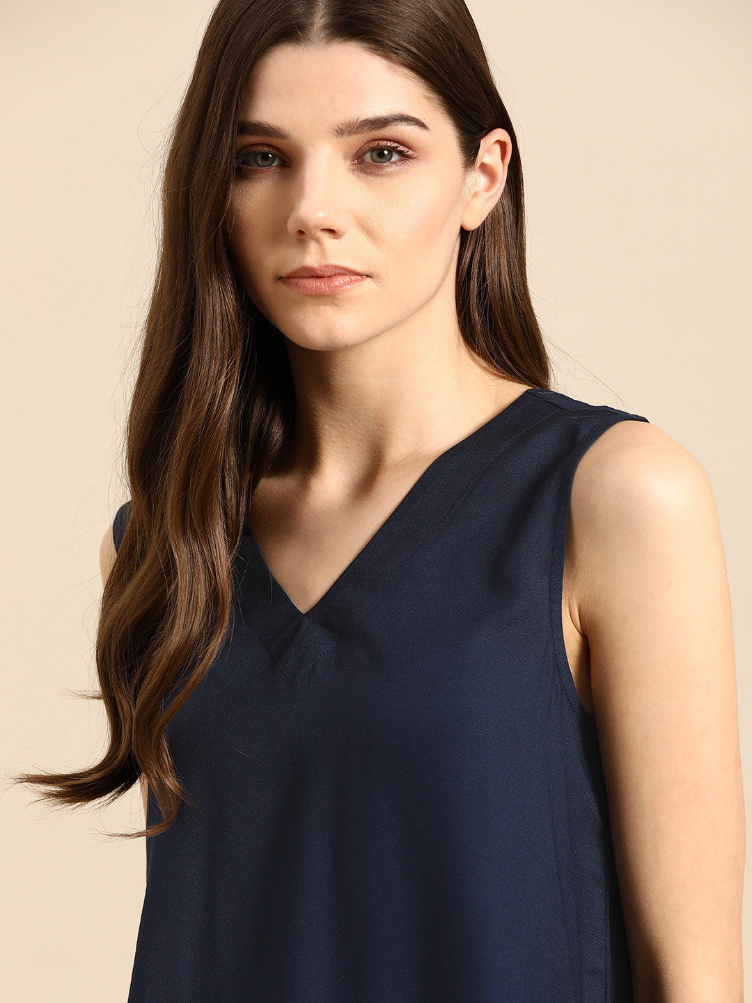 ether Navy Blue Regular Top