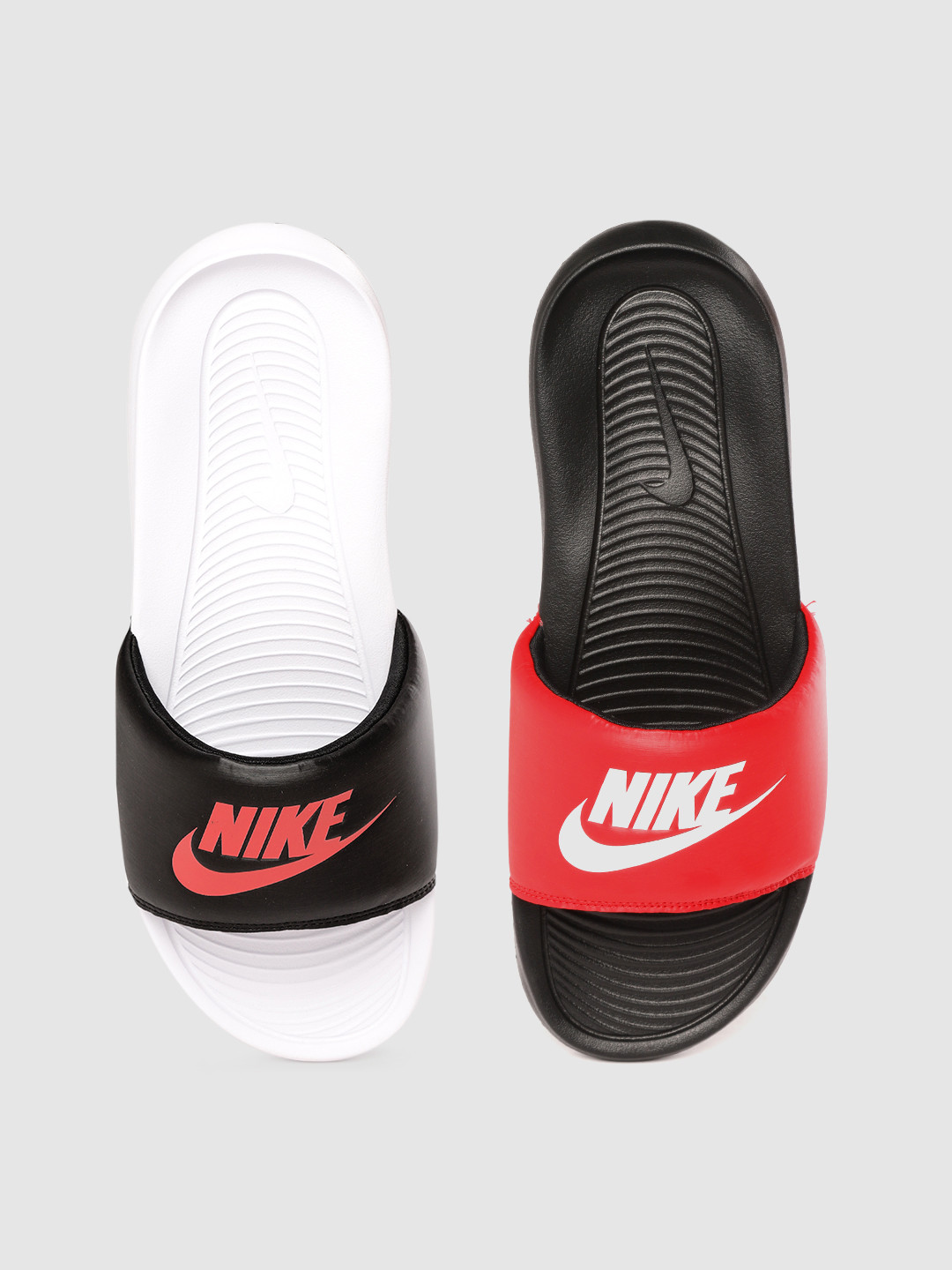 nike black red slides