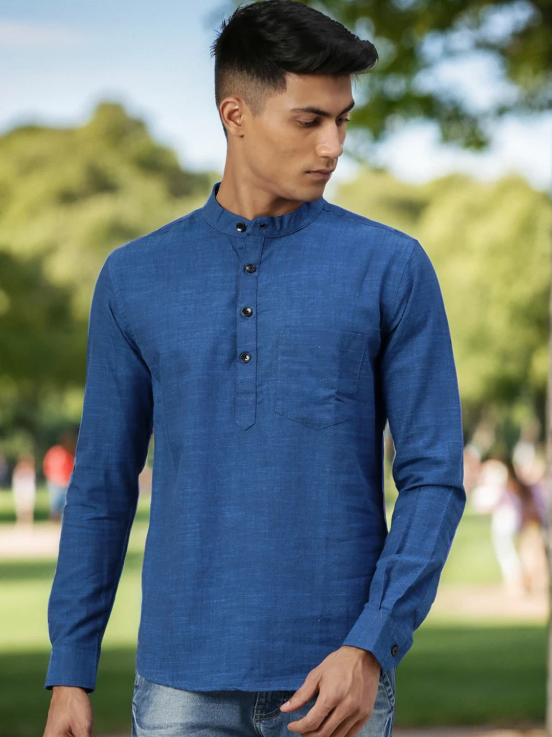 Kryptic Men Blue Kurta