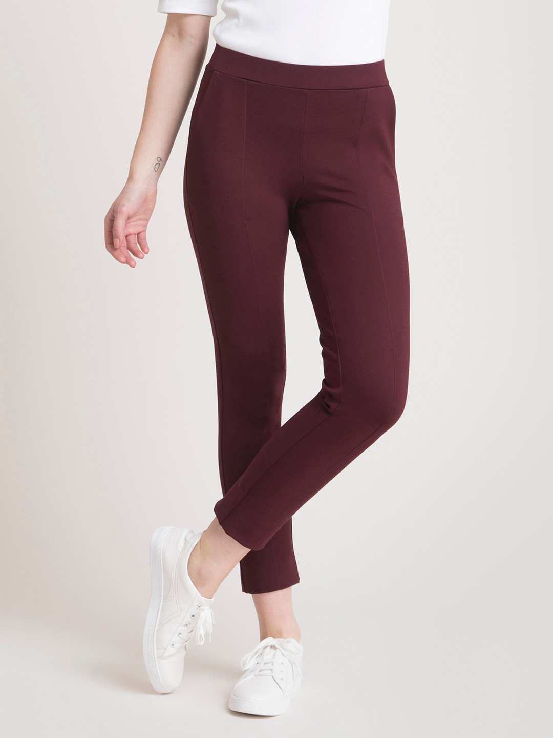FableStreet Women LivIn Straight Fit Cropped Pants