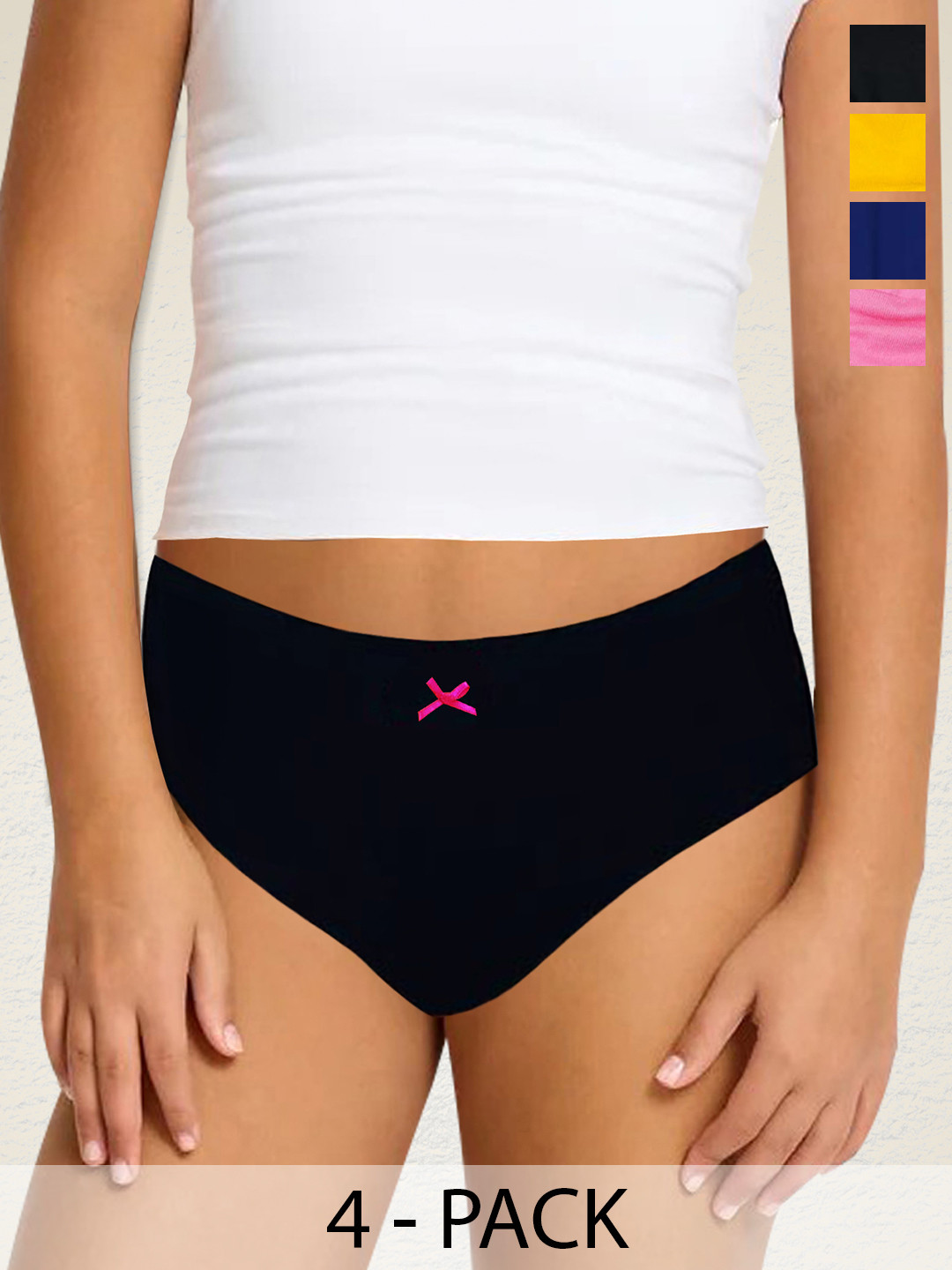 DChica Girls Pack Of 4 Assorted Basic Briefs DCPNJN6489/4-5