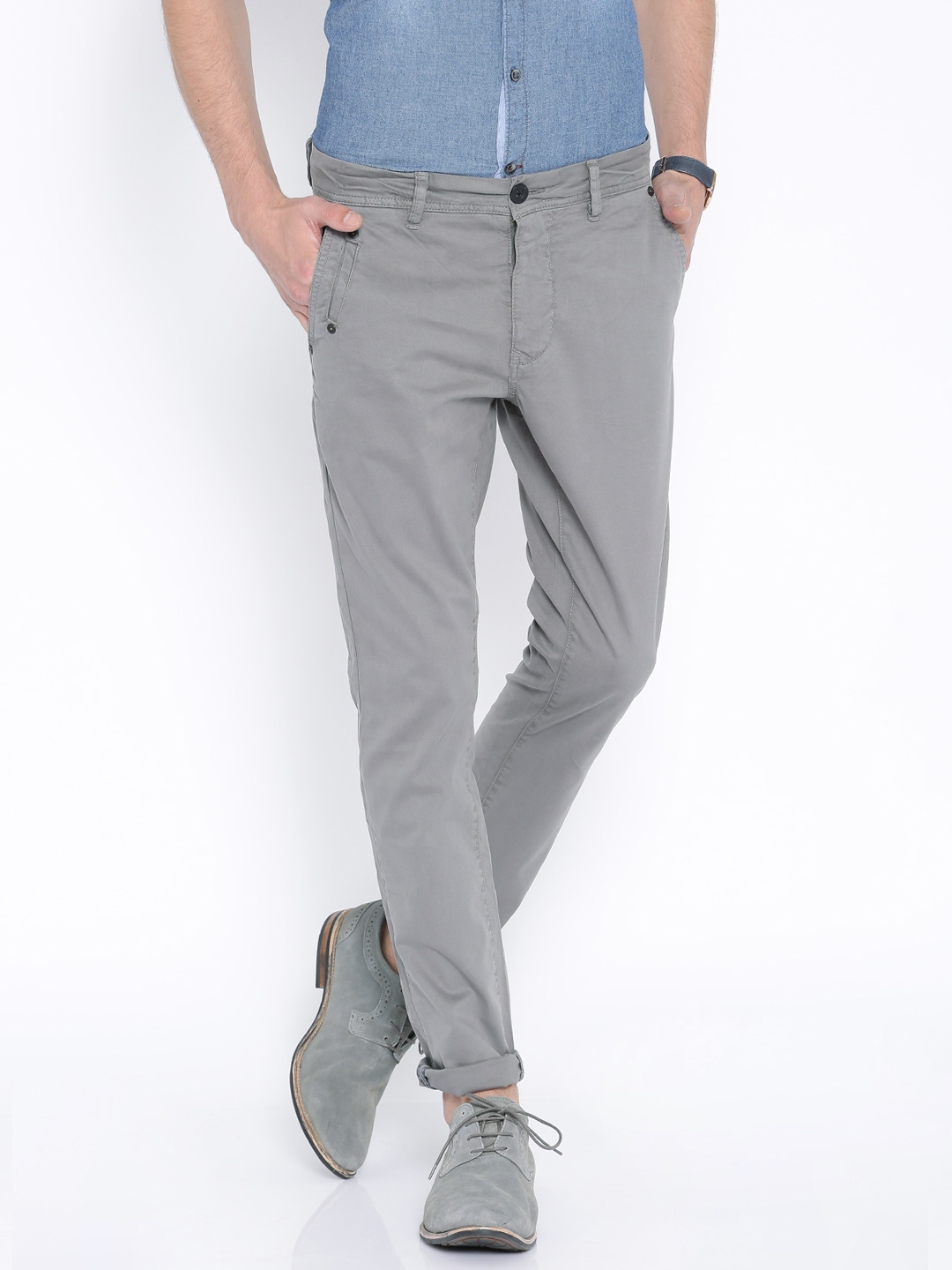 Being Human Casual Trousers  Buy Being Human Grey Casual Trousers Online   Nykaa Fashion