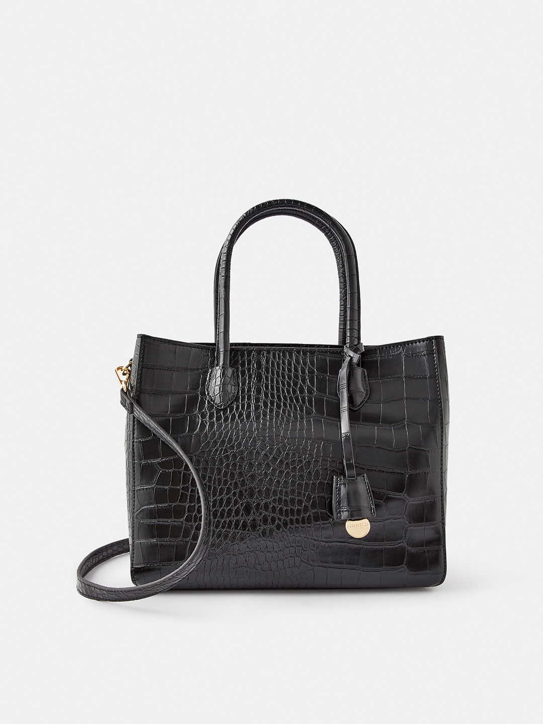 Accessorize Black Textured Shoulder Bag
