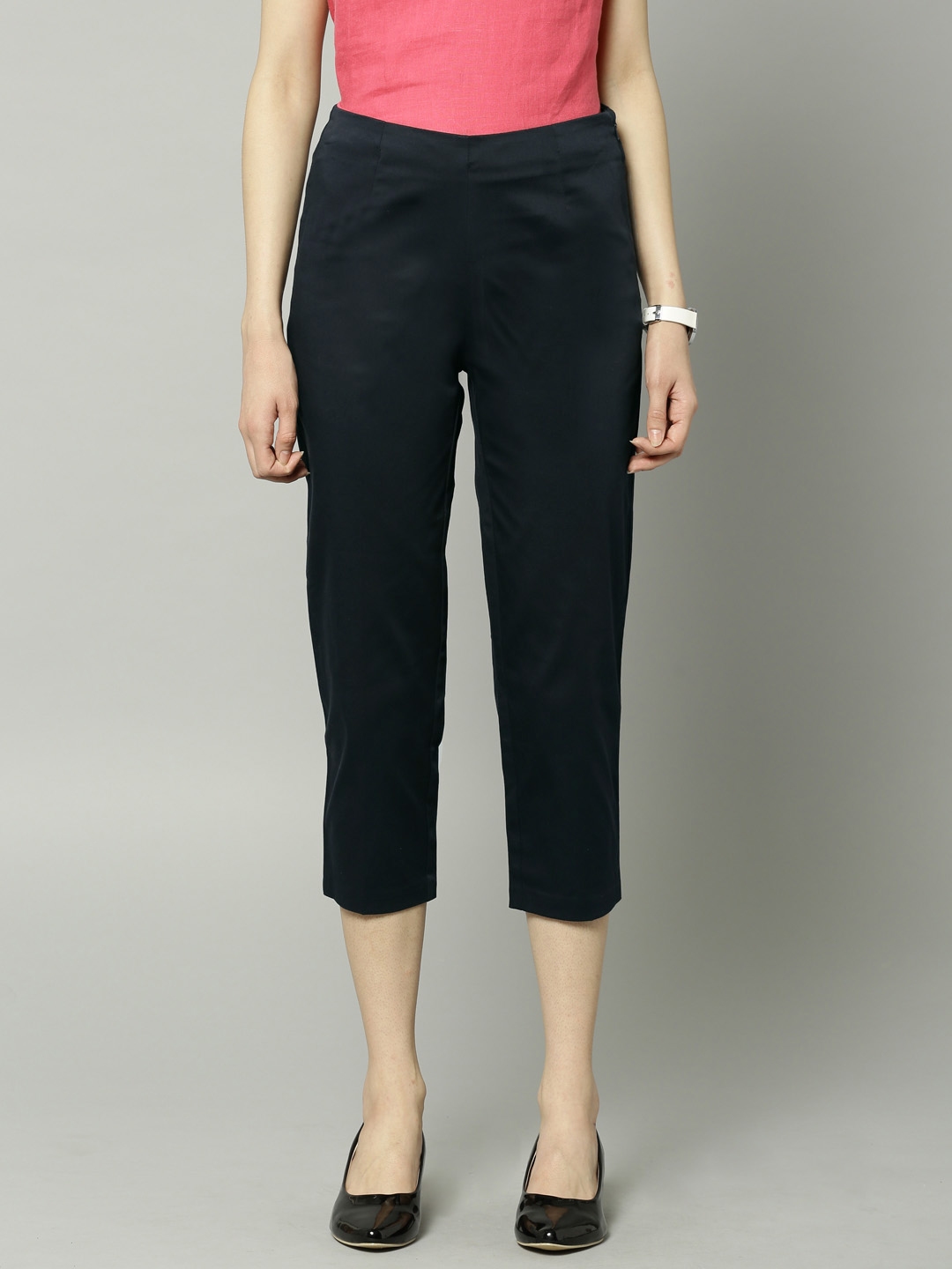 Marks  Spencer Women Navy Blue Trousers Price in India Full  Specifications  Offers  DTashioncom