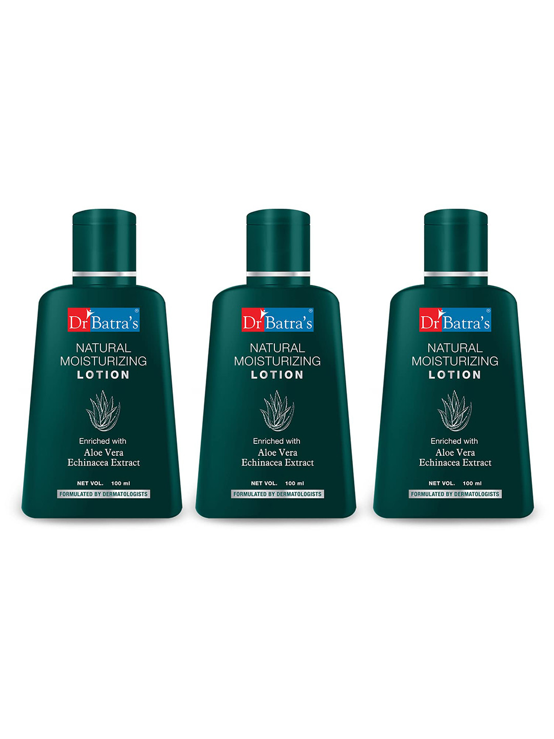 Dr. Batras Set Of 3 Natural Moisturizing Lotion With Echinacea & Aloe Vera - 100ml Each