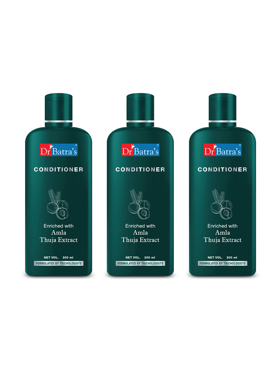 Dr. Batras Set Of 3 Hair Conditioners Enriched With Amla & Thuja Extract - 200ml Each