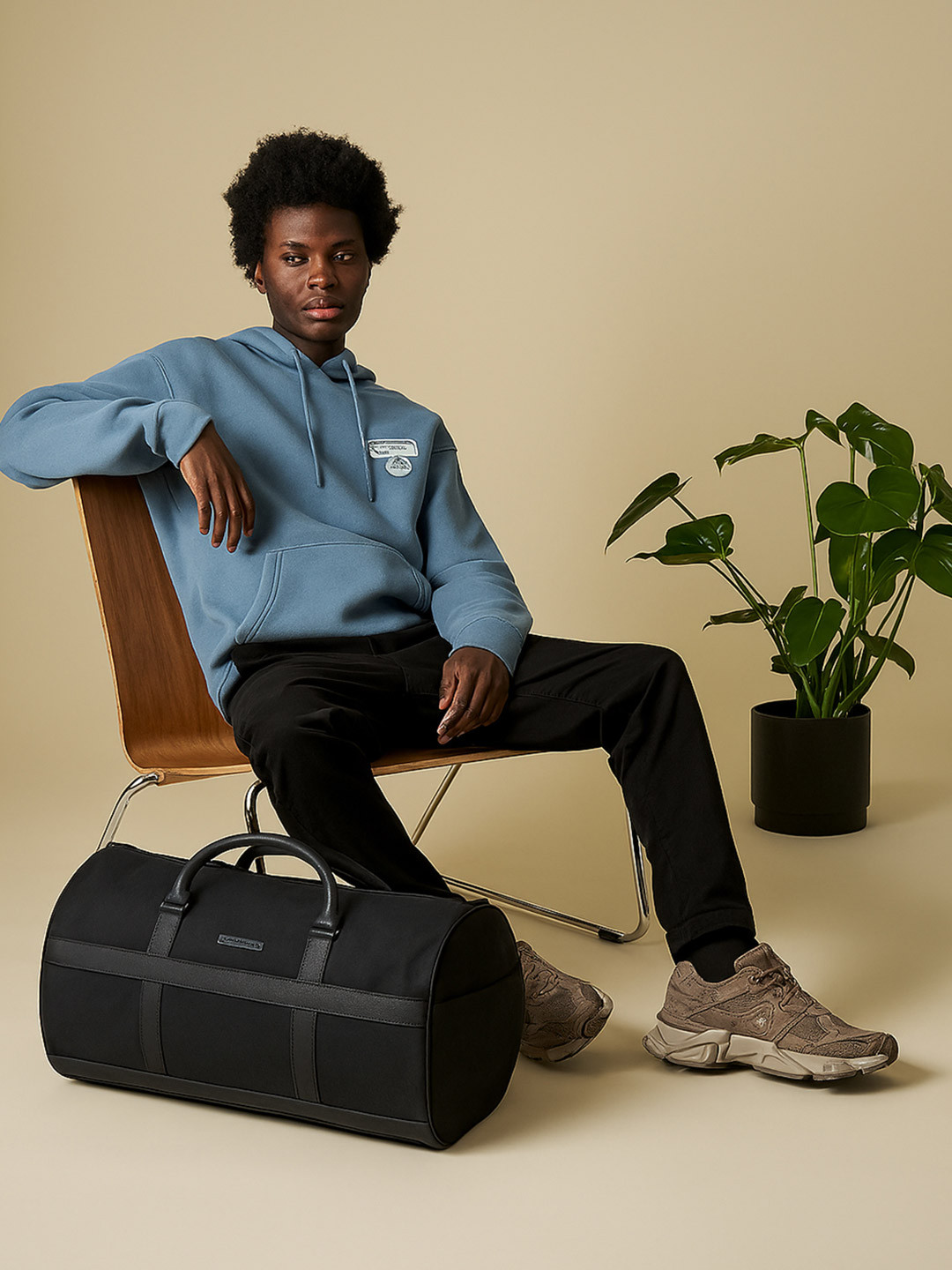 CARRIALL Unisex Black Solid Small Duffle Bag