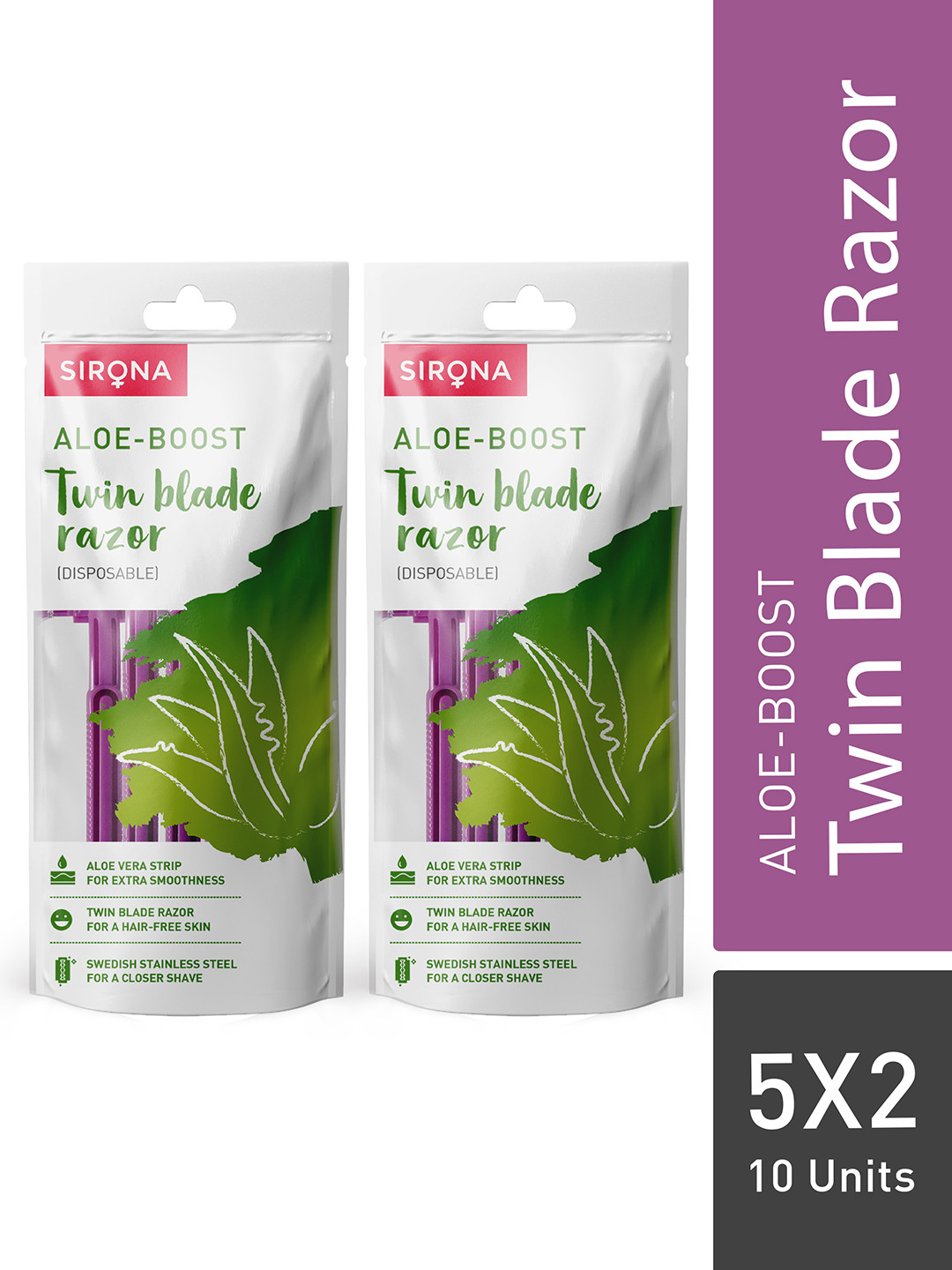 Sirona Women Set Of 2 Disposable Shaving Razors