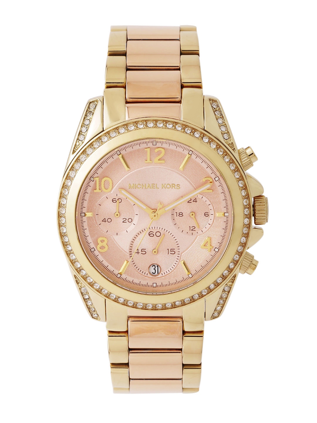 Michael Kors Women Rose Gold Toned Dial Chronograph Watch MK6316