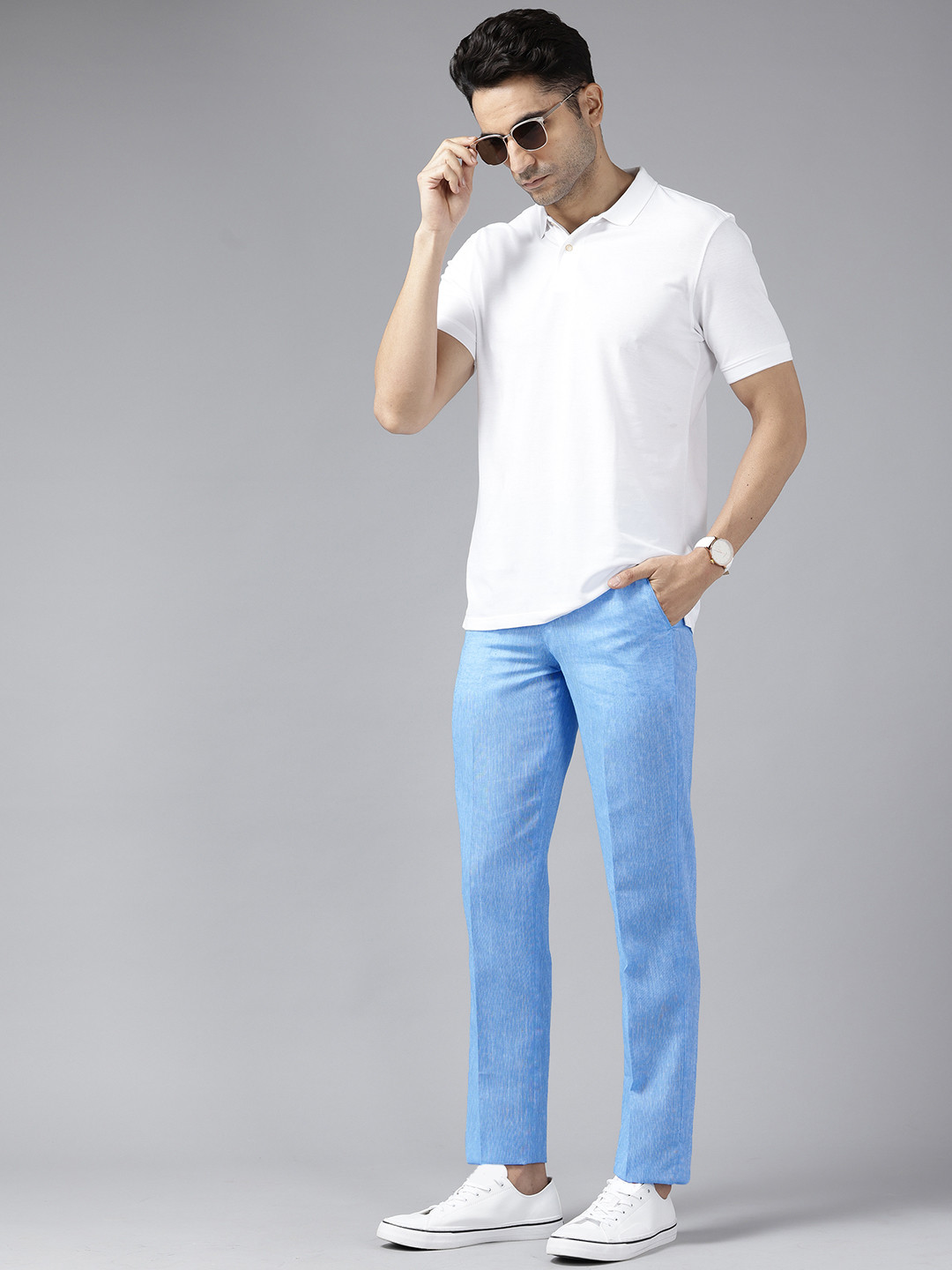 Hangup Men Cotton Linen Trousers