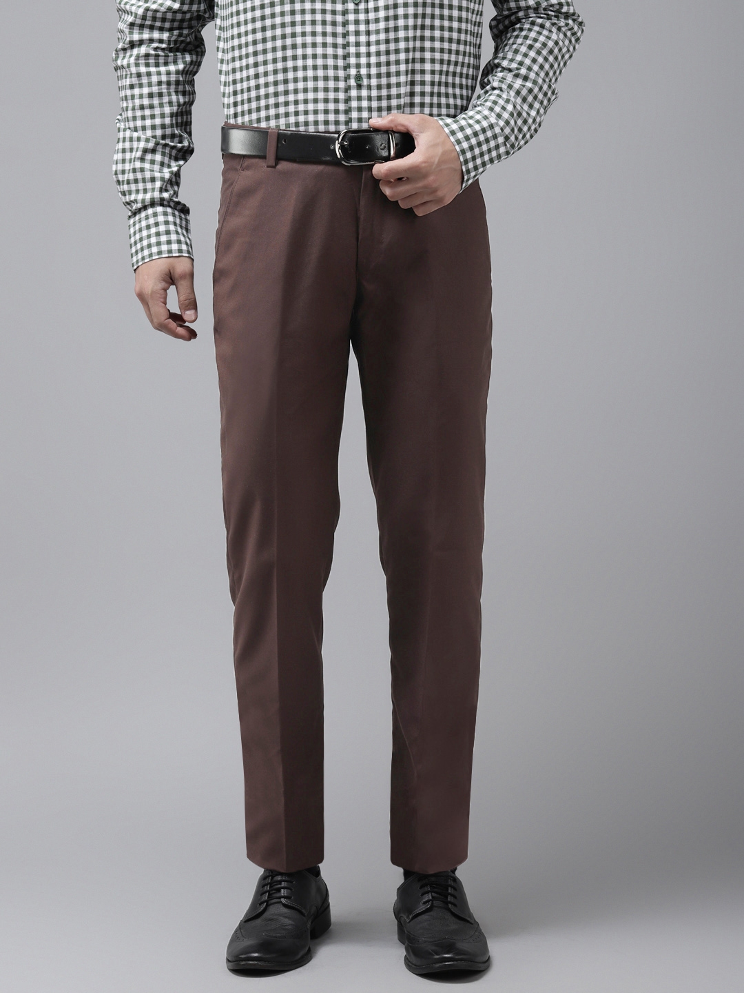 Buy Dark Brown Formal and casual Everyday Pant online for men