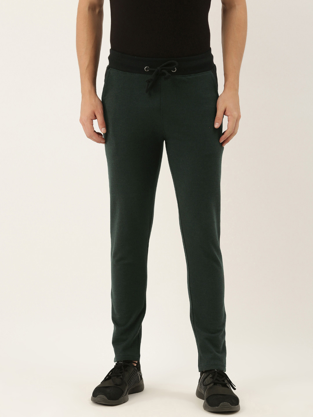 ARISE Men Olive Green Solid Track Pants