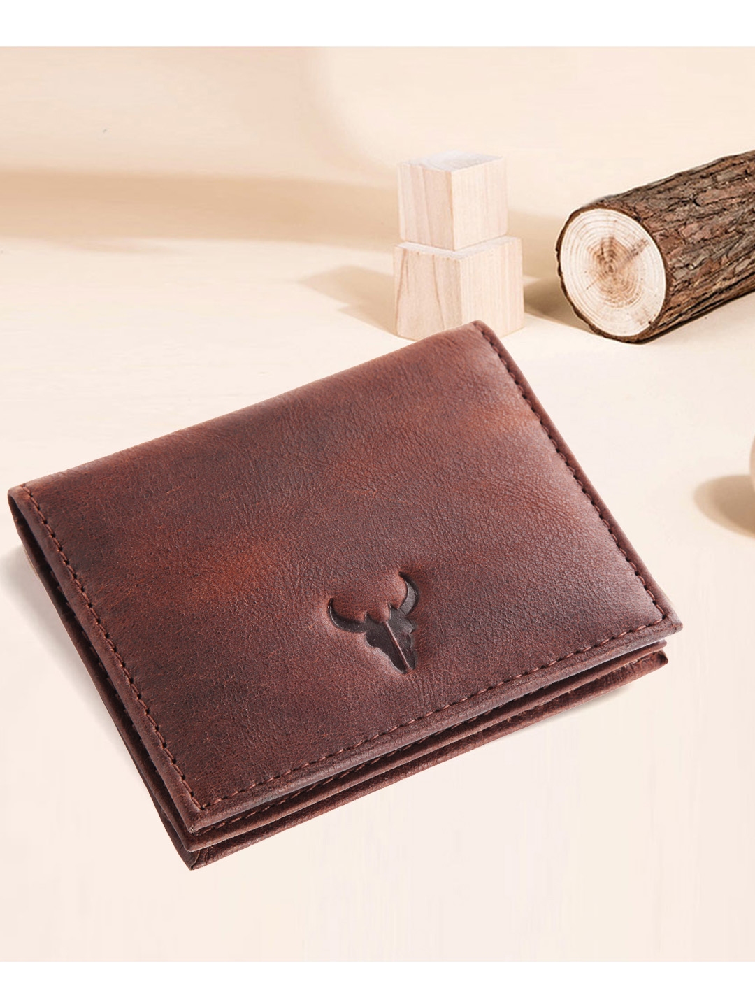 NAPA HIDE Men Brown Textured Leather Two Fold Wallet