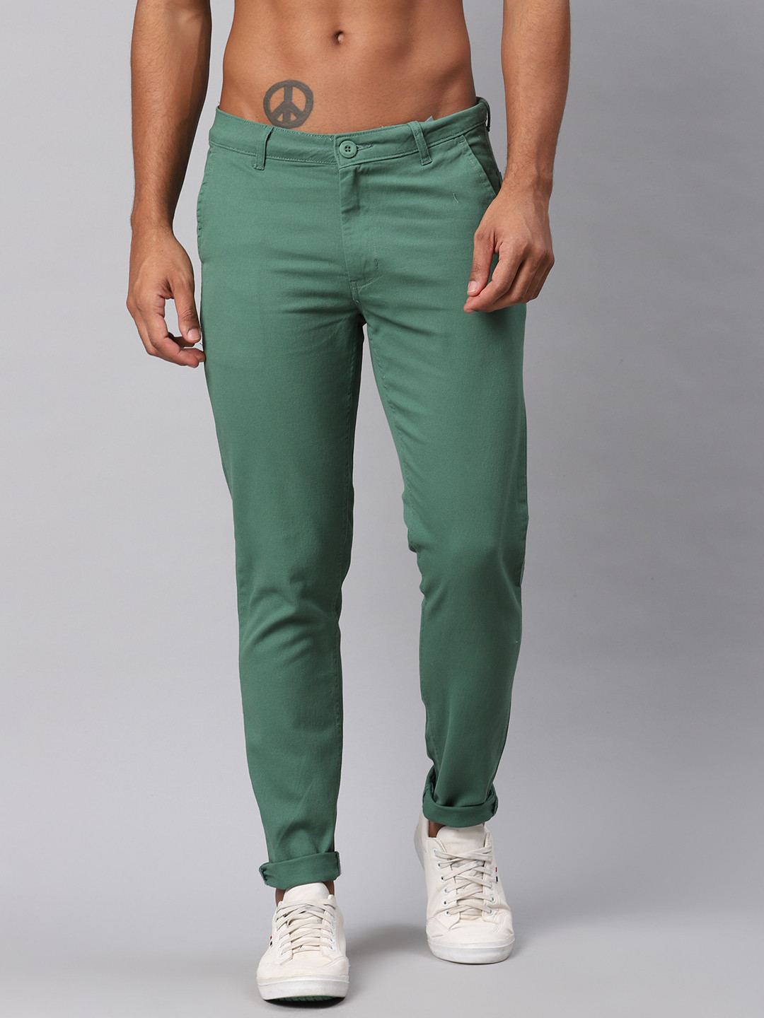 Roadster Men Green Trousers