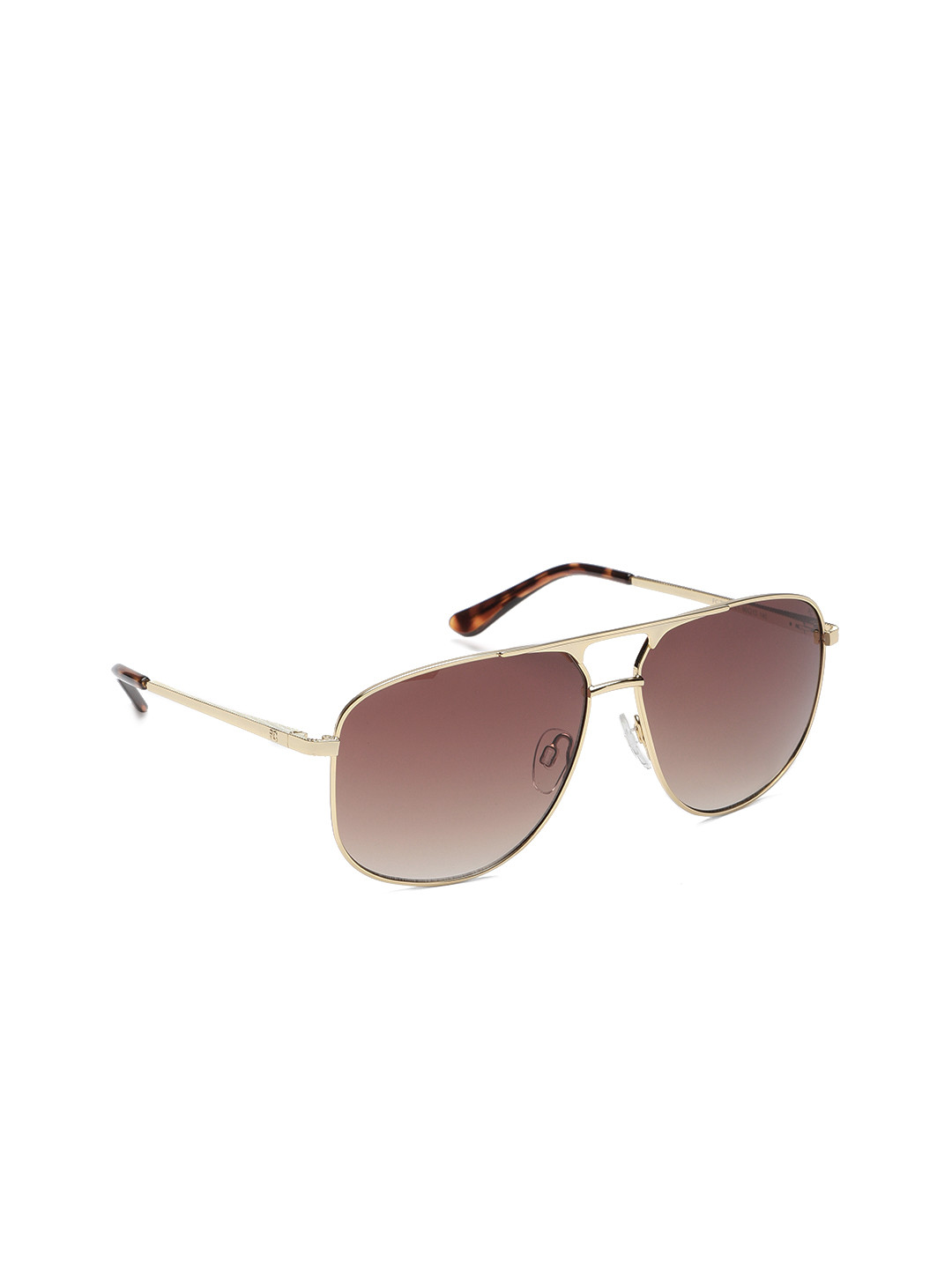 French Connection Men Brown Lens & Gold-toned Square Sunglasses FC 7581 C1 S