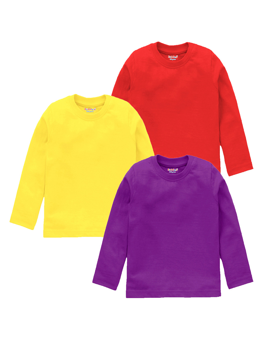 Kiddeo Boys Red Solid V-Neck T-shirt