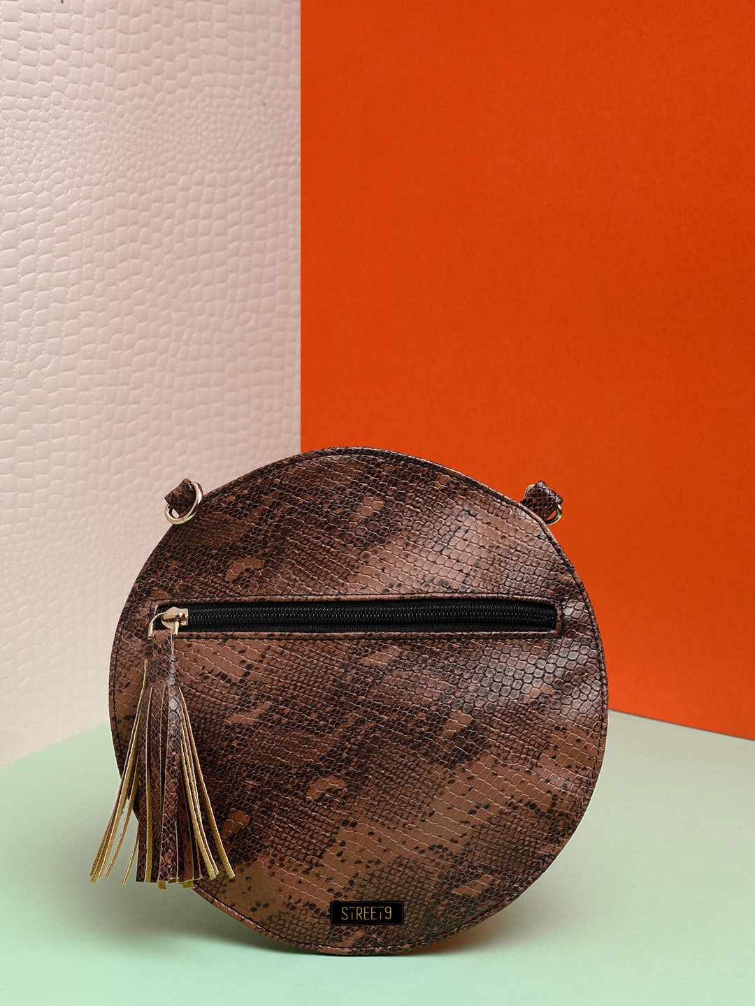 STREET 9 Brown Textured Clutch
