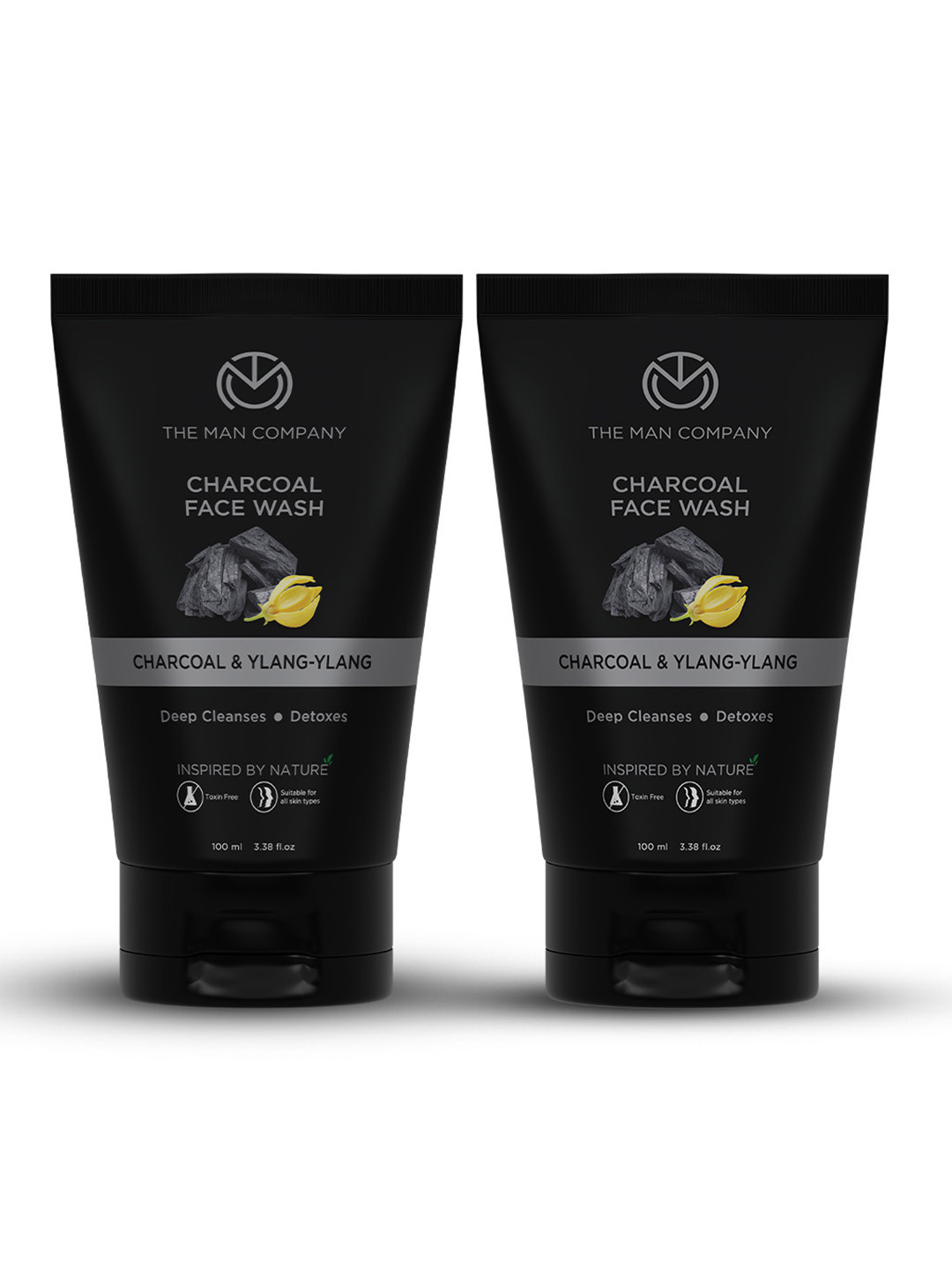 THE MAN COMPANY Set of 2 Ylang-Ylang & Argan Charcoal Face Wash