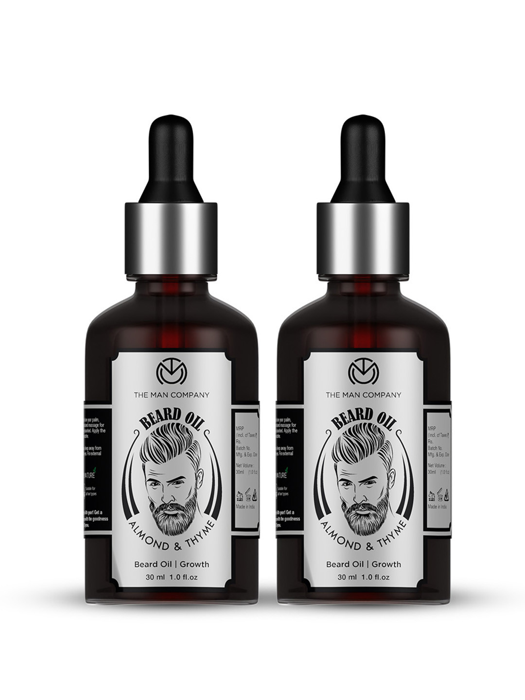 THE MAN COMPANY Set of 2 Almond & Thyme Beard Oil