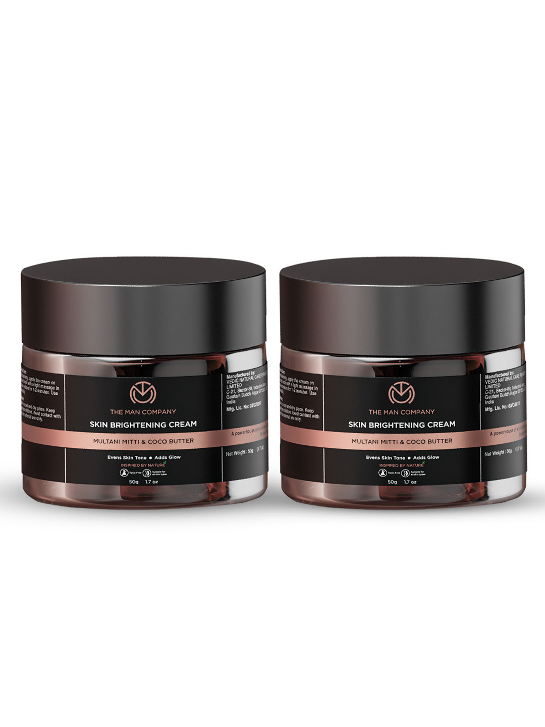 THE MAN COMPANY Set of 2 Multani Mitti & Coco Butter Infused Skin Brightening Cream