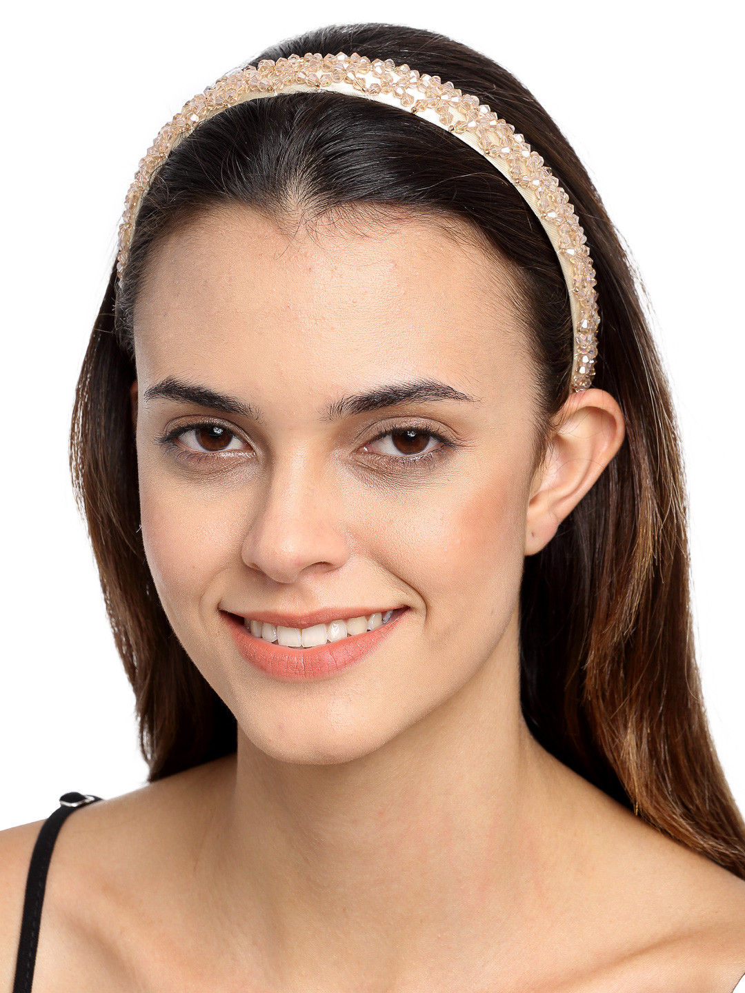YouBella Brown Beaded Hairband