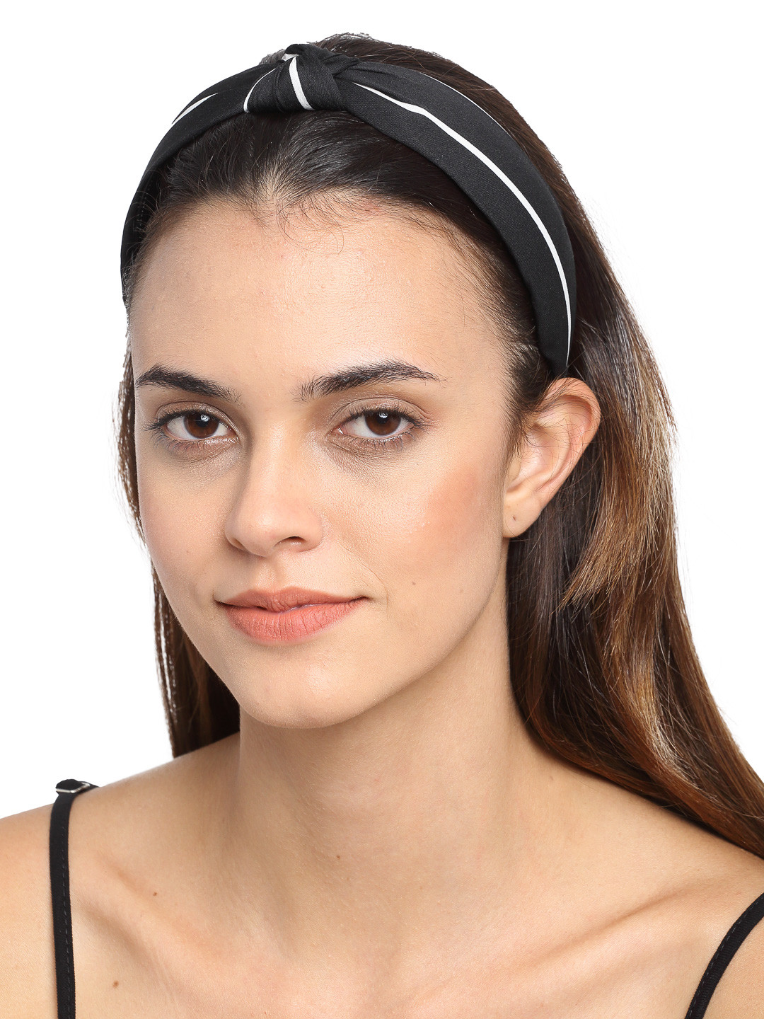 YouBella Black & White Striped Hairband
